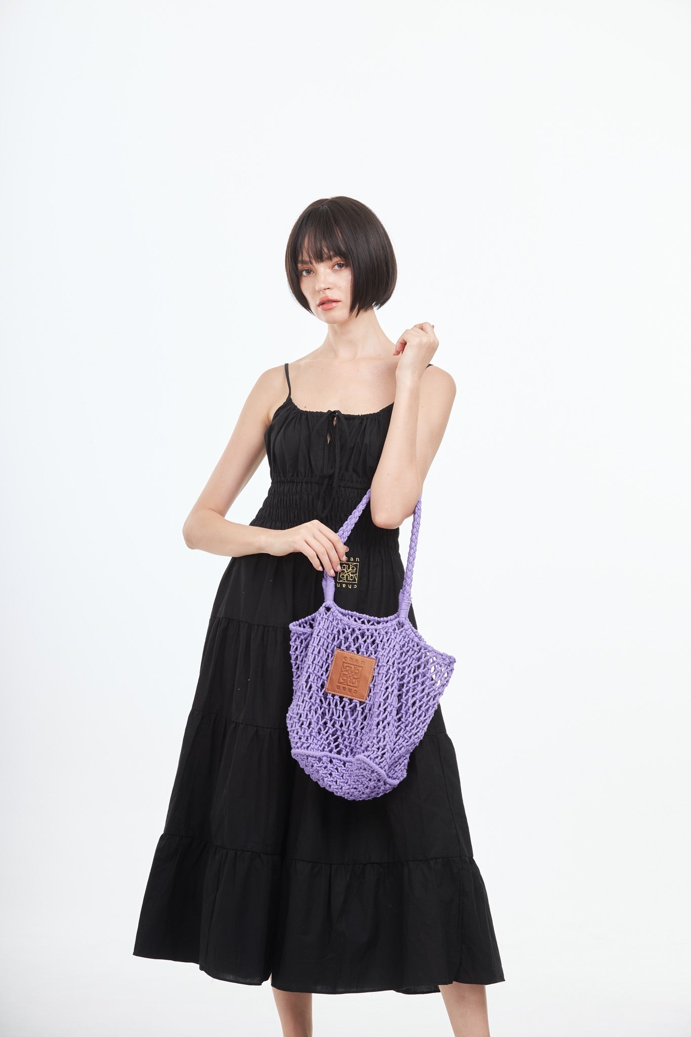 Knitted Tote Bag - Purple