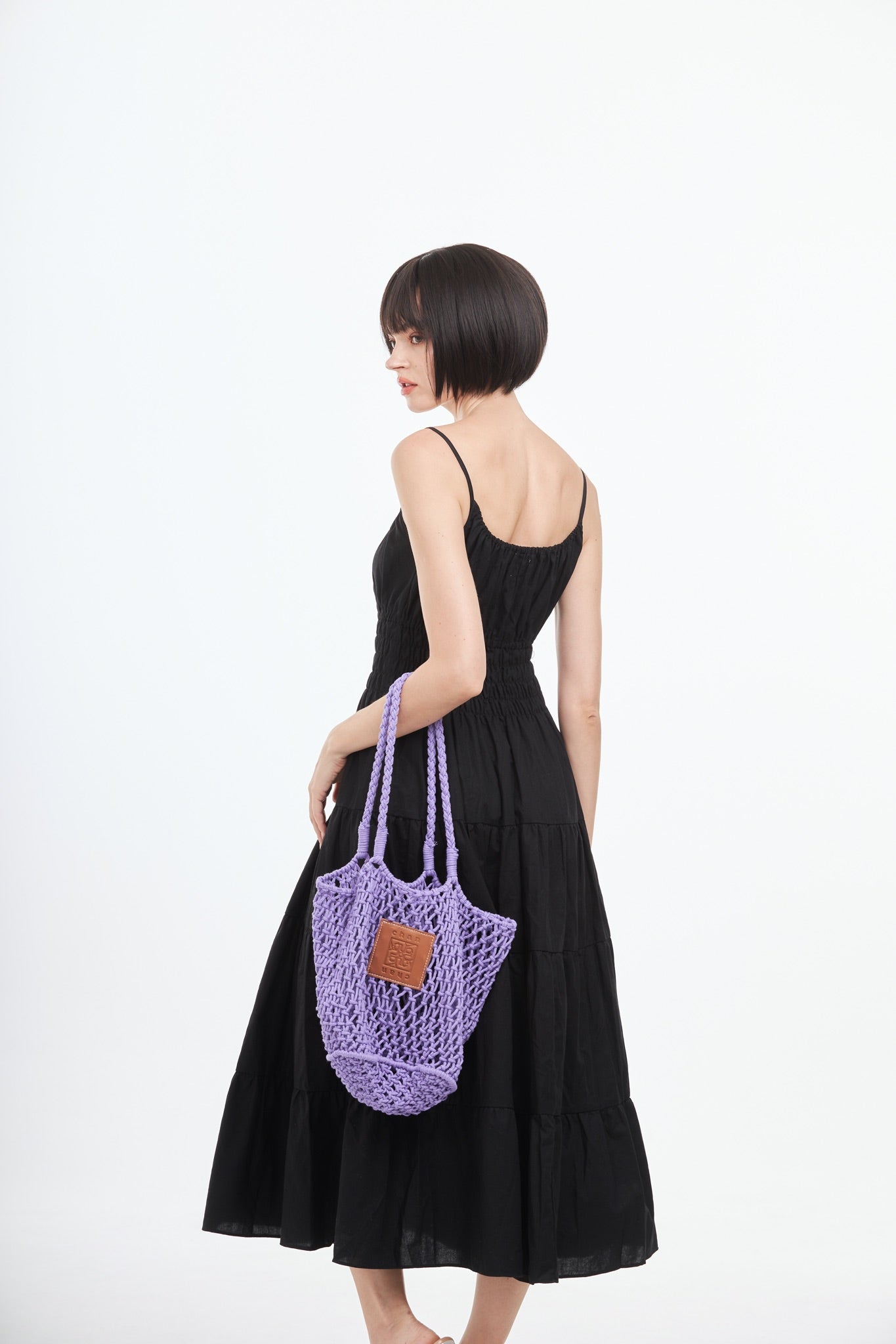Knitted Tote Bag - Purple
