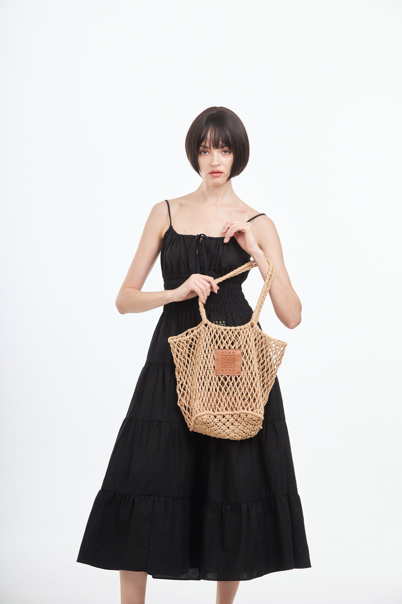 Knitted Tote Bag - Brown