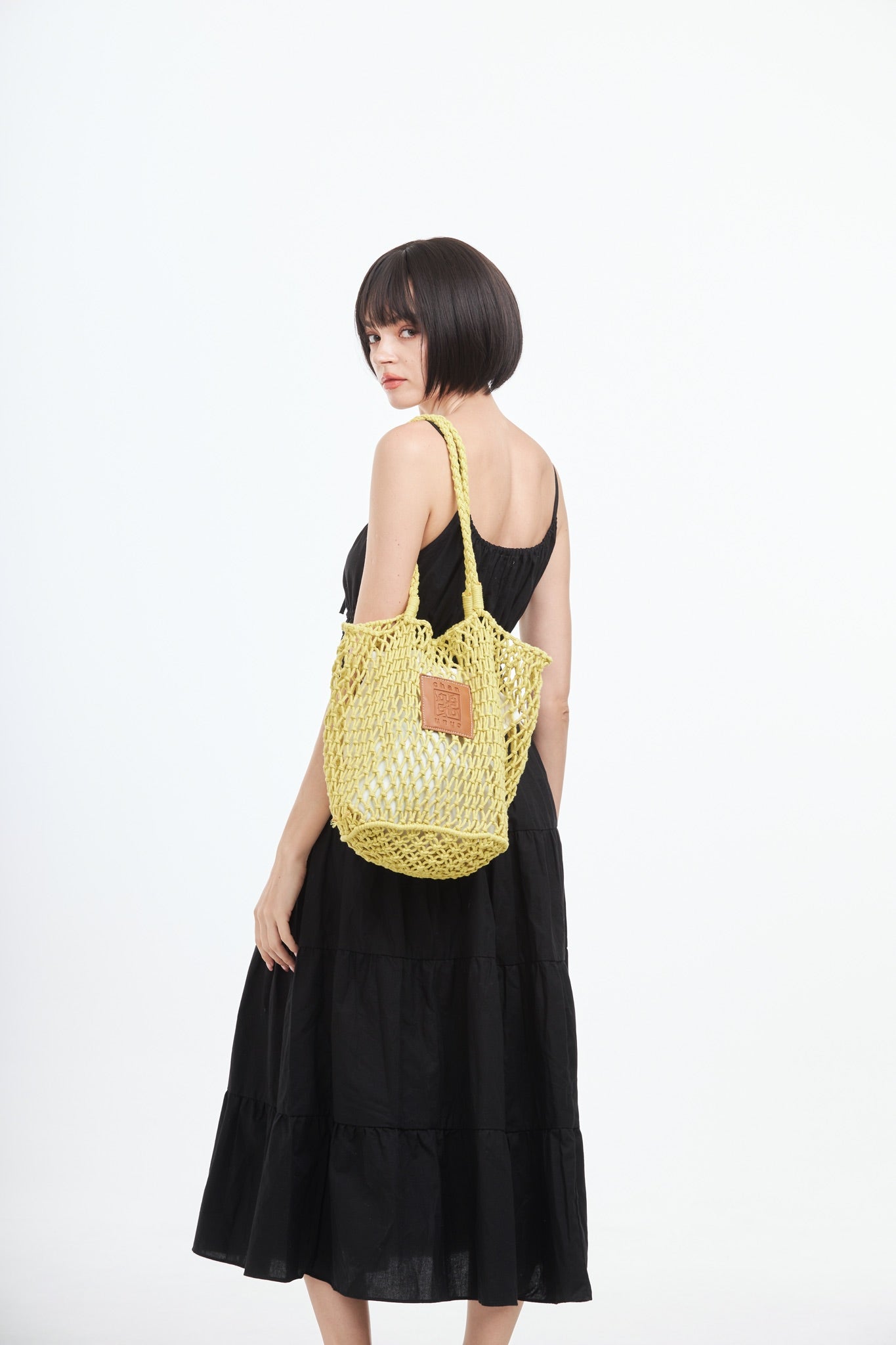 Knitted Tote Bag - Yellow