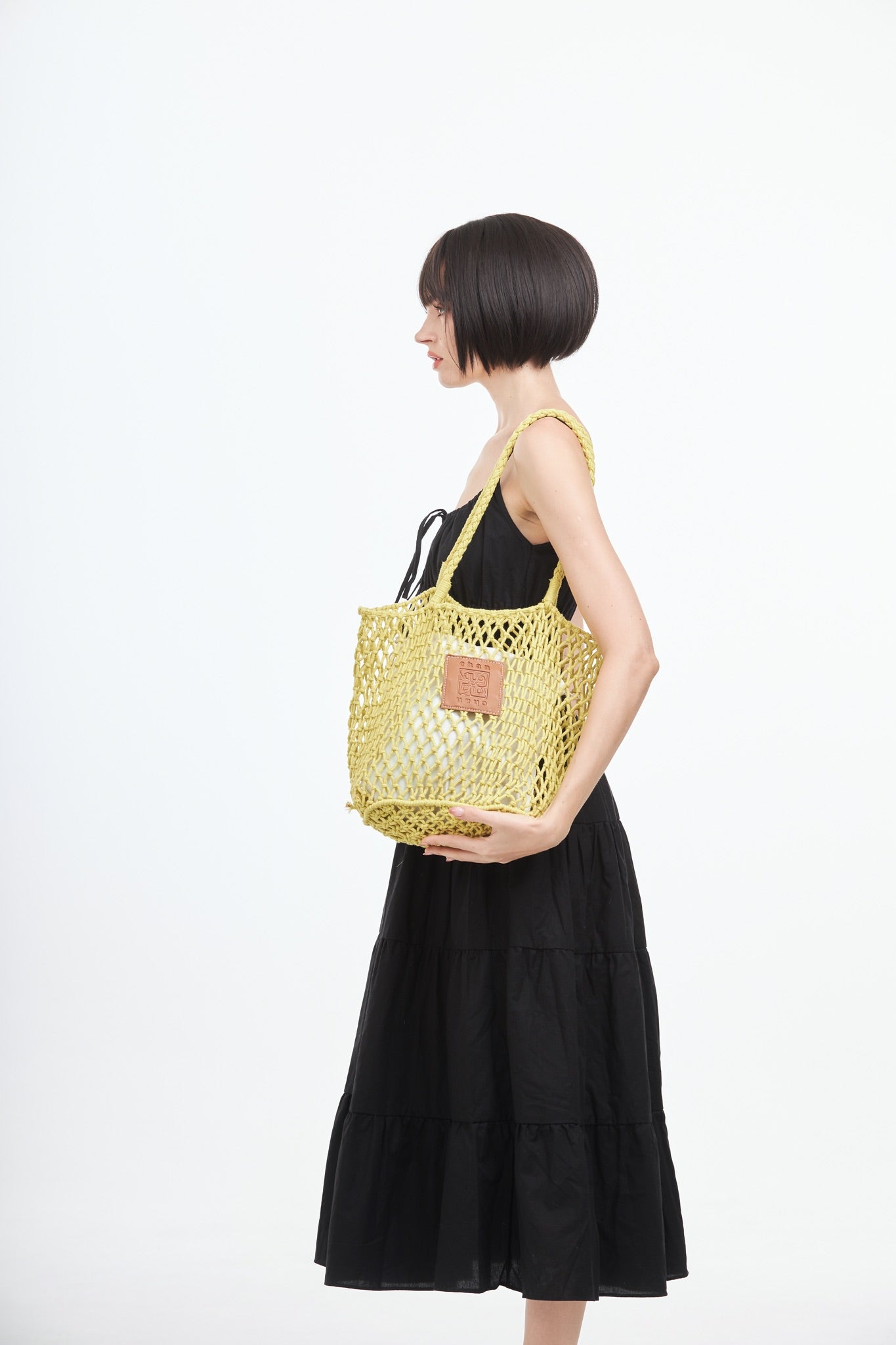 Knitted Tote Bag - Yellow