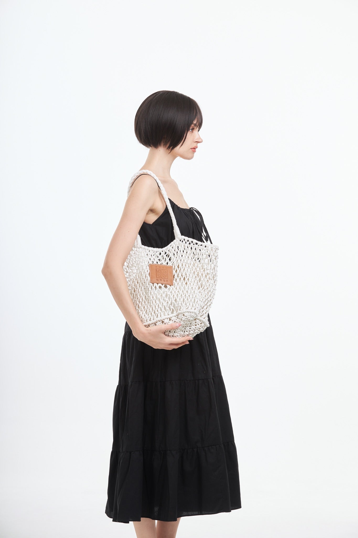 Knitted Tote Bag - White