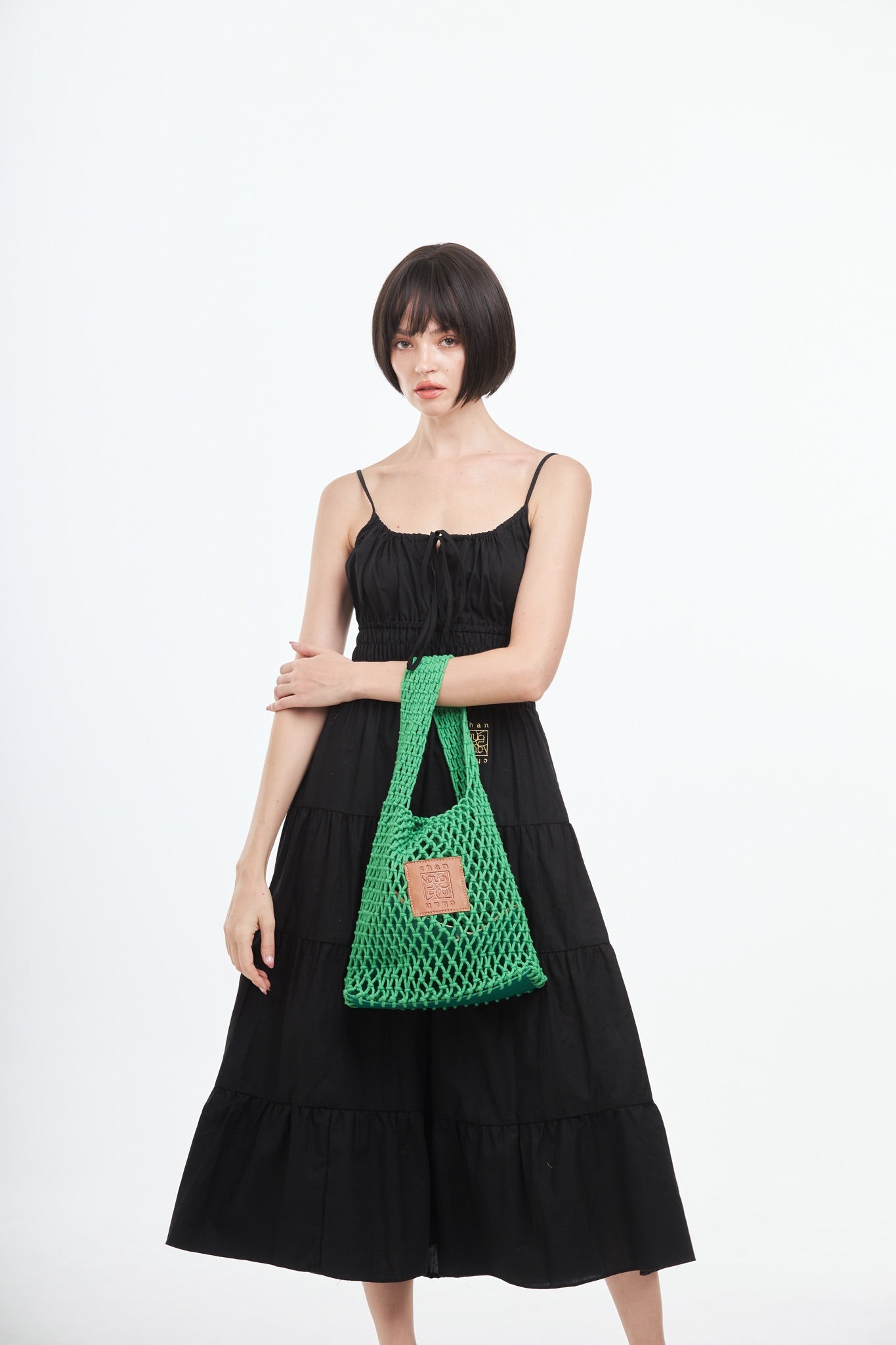 Knitted Tote Bag - Green