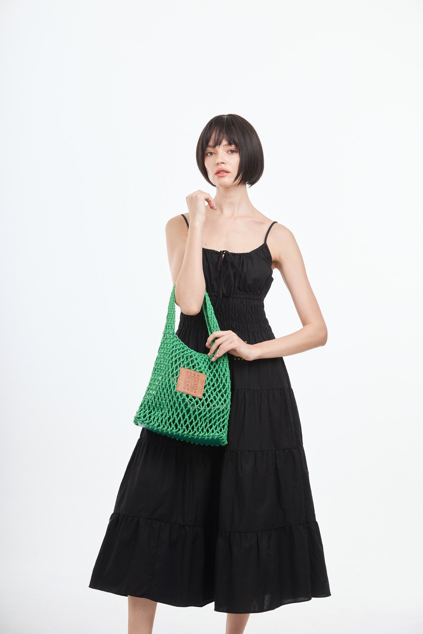 Knitted Tote Bag - Green