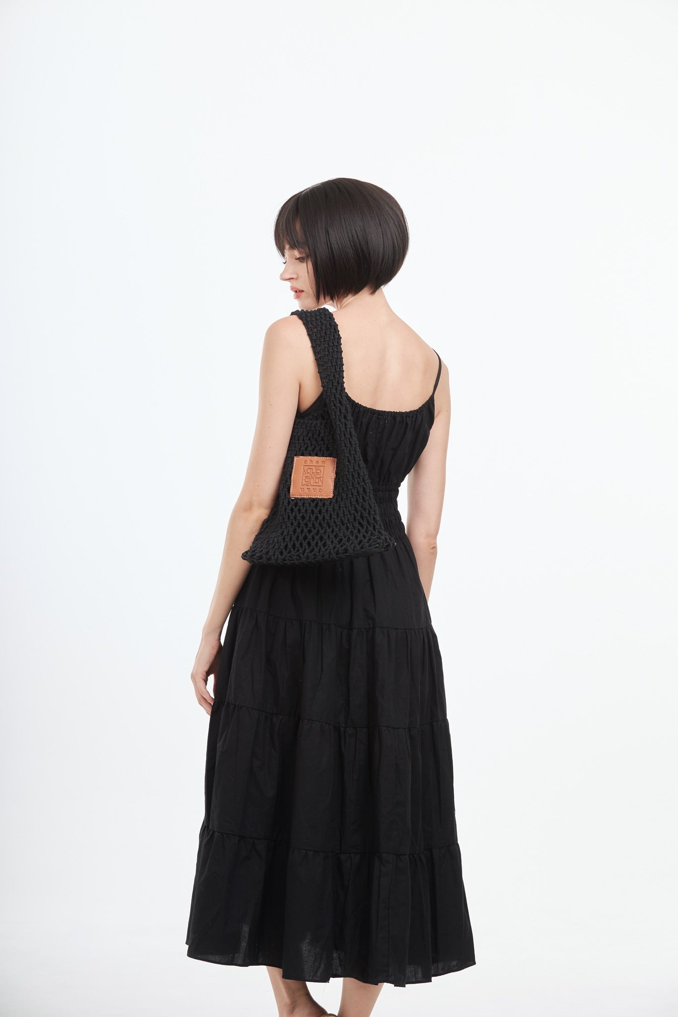 Knitted Tote Bag - Black