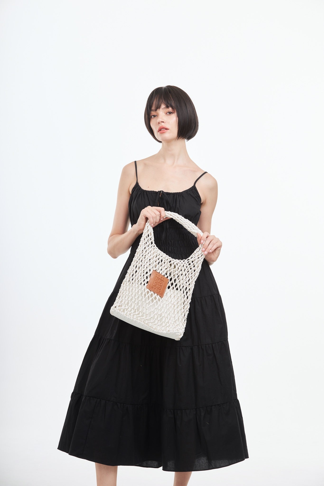Knitted Tote Bag - White