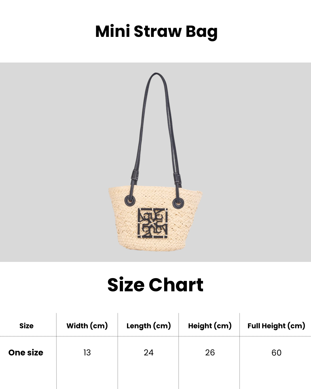 Everyday Earth – Mini Straw Bag – Beige Black