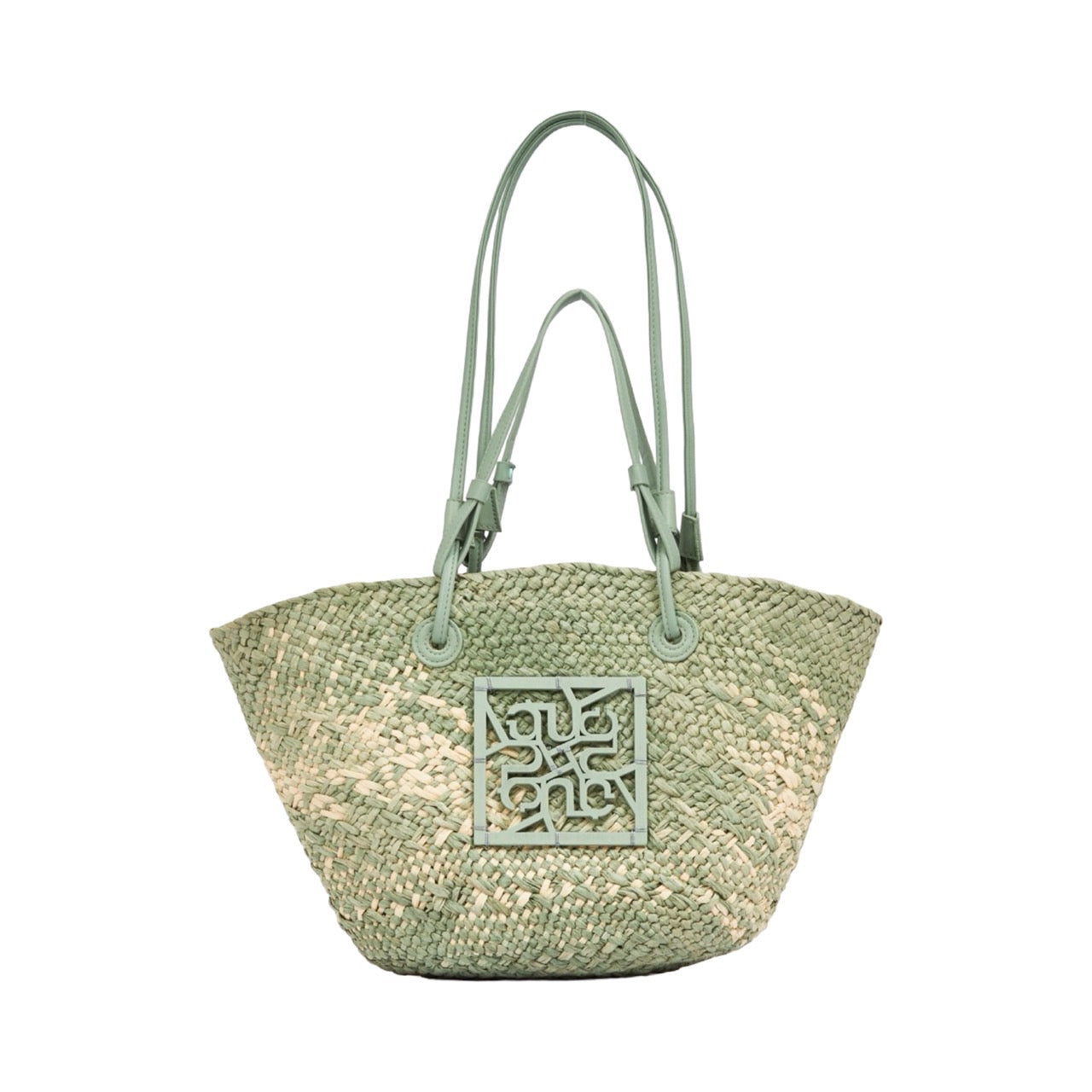 Straw Tote Bag - Green