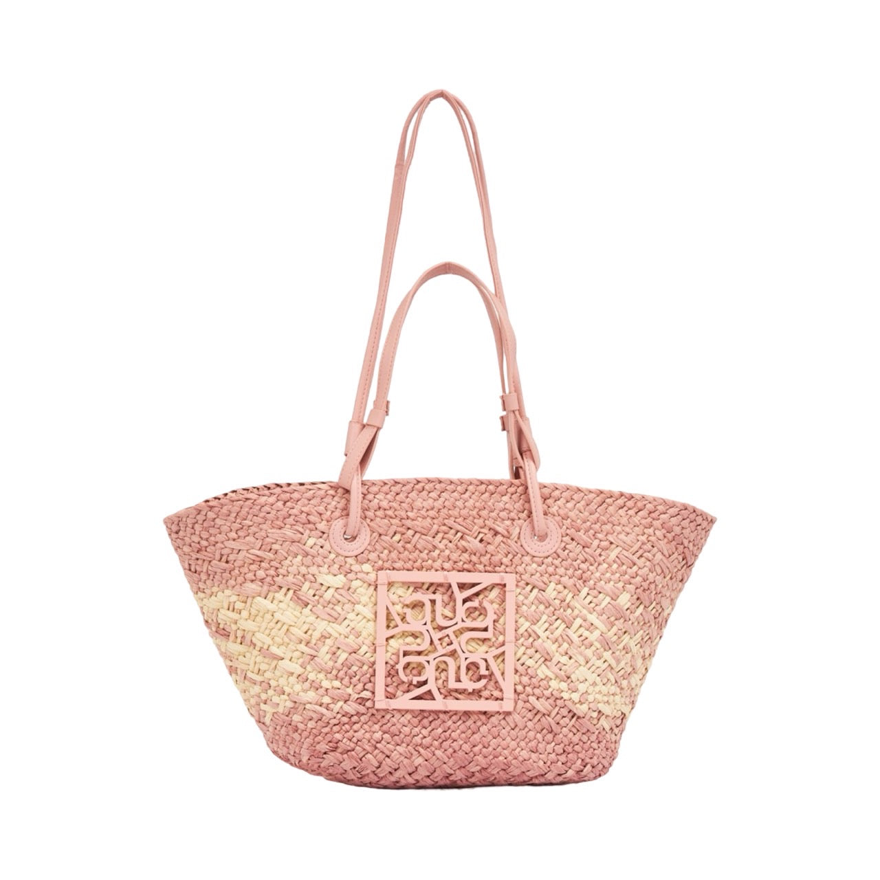 Straw Tote Bag - Pink