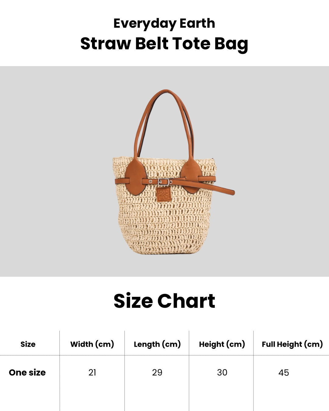 Everyday Earth – Straw Belt Tote Bag – Brown