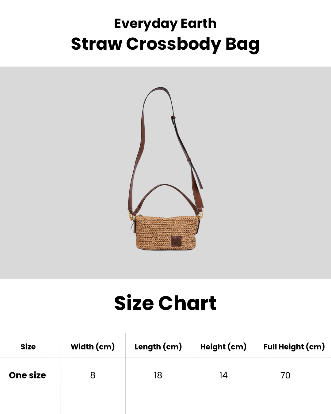 Everyday Earth – Straw Crossbody Bag – Beige