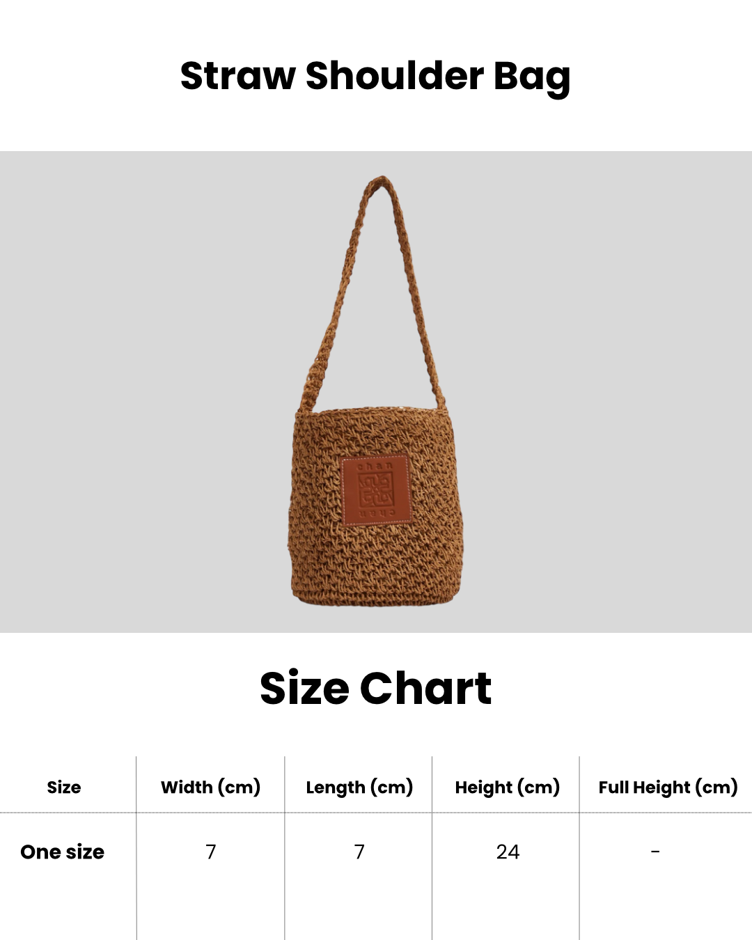 Straw Shoulder Bag - Brown