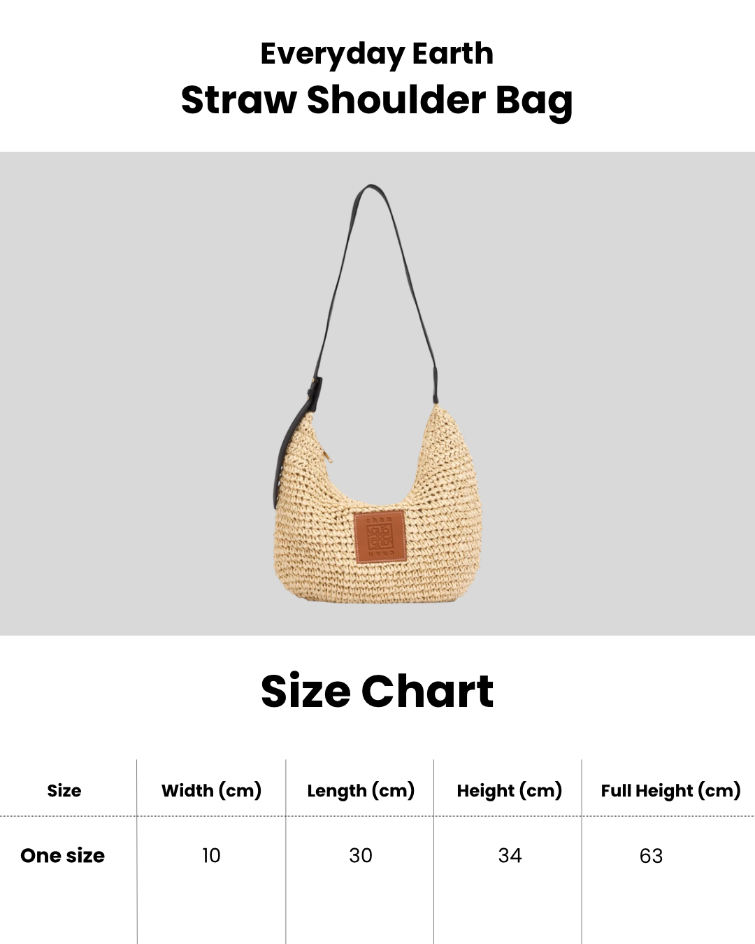 Everyday Earth – Straw Shoulder Bag – Brown