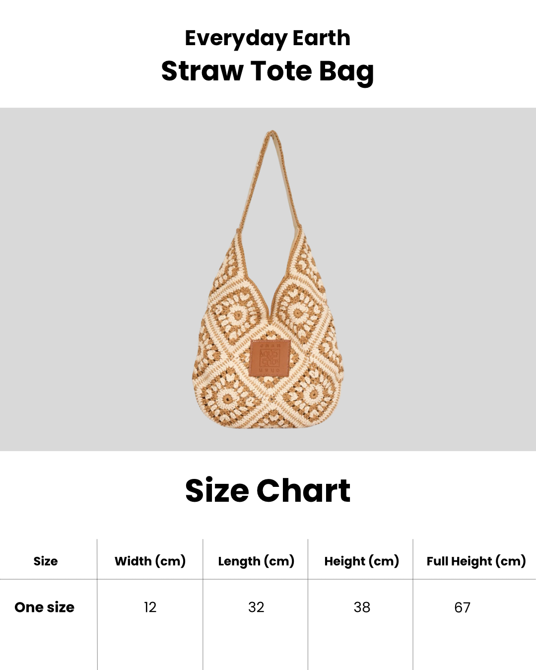 Everyday Earth – Straw Tote Bag – Black