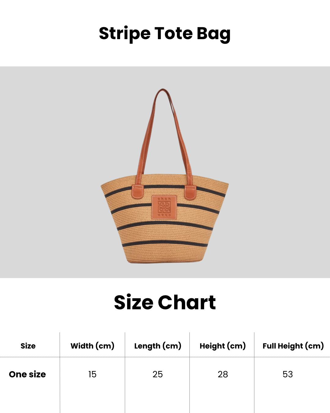 Stripe Tote Bag - Brown Black