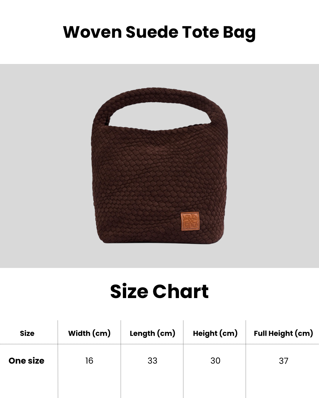 Woven Suede Tote Bag L - Brown