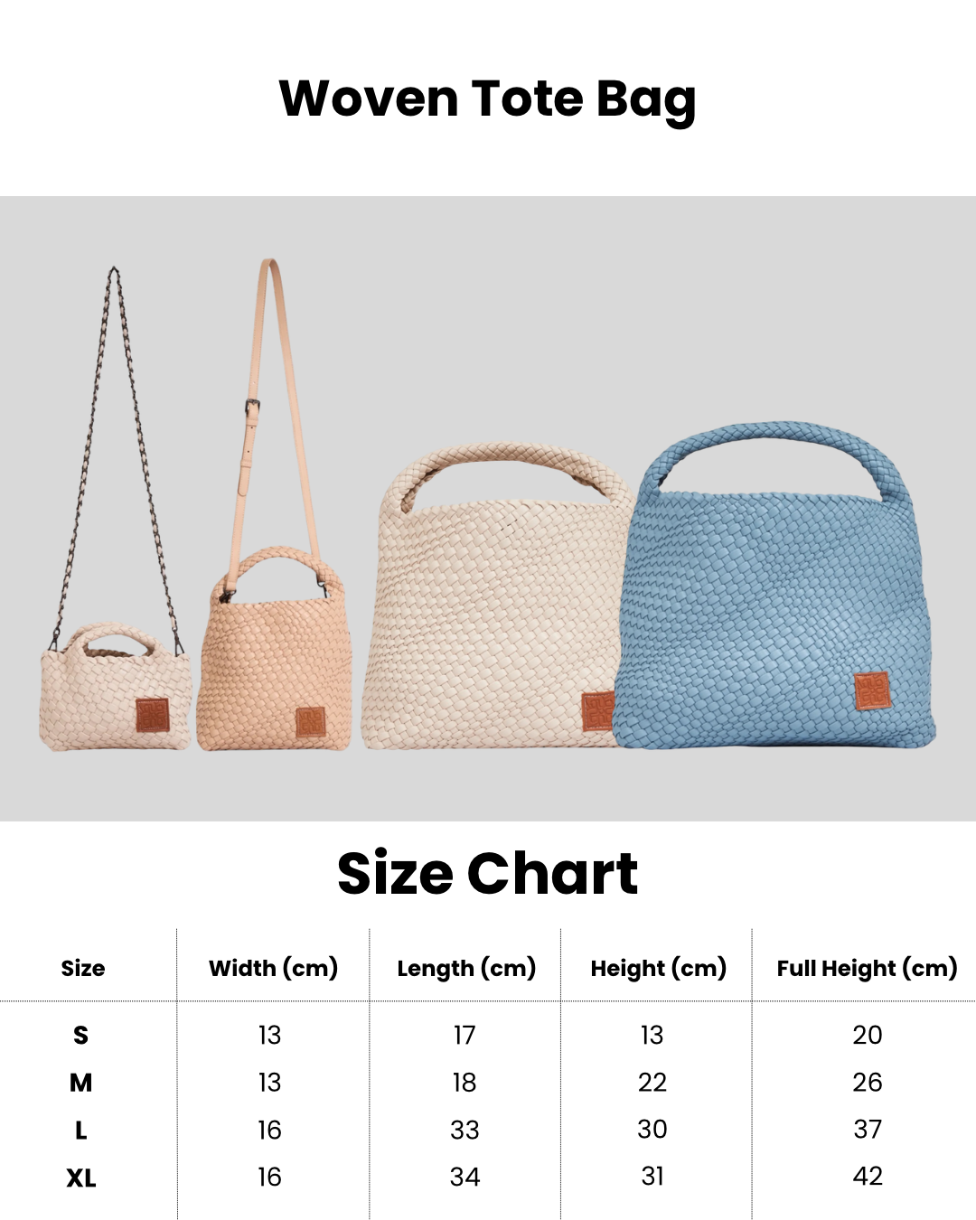 Woven Tote Bag XL - Baby Blue