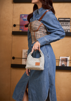 Signature Weave – Denim Crossbody Bag S – Light
