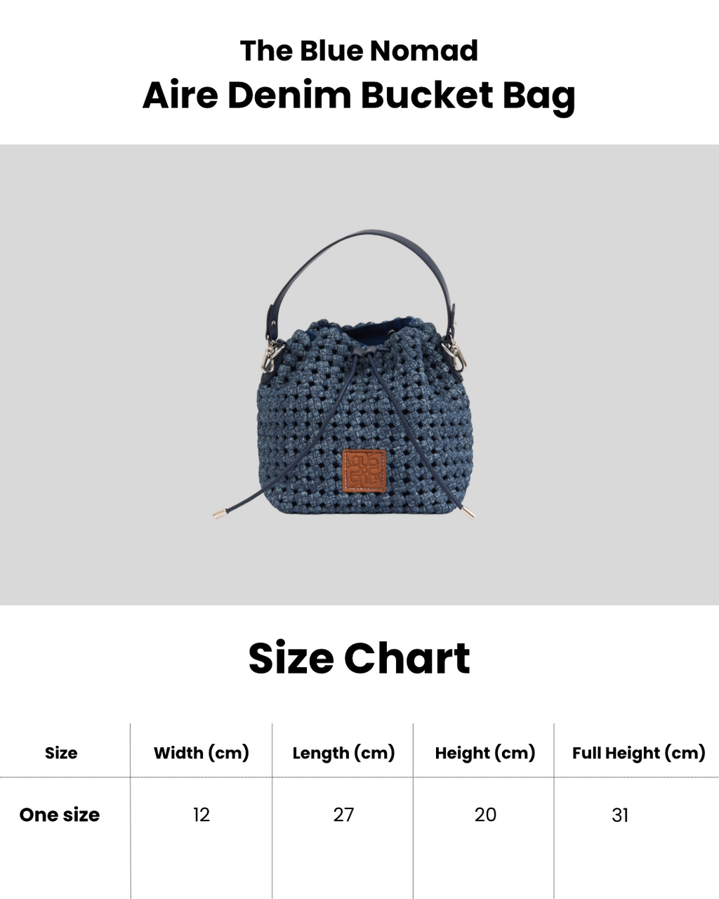 The Blue Nomad - Aire Denim Bucket Bag - Washed