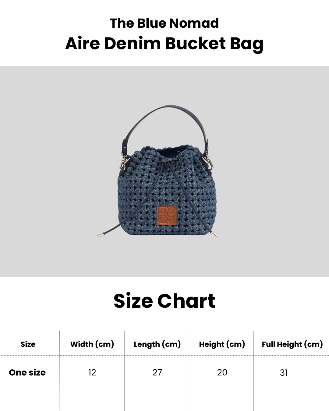 The Blue Nomad - Aire Denim Bucket Bag - Washed