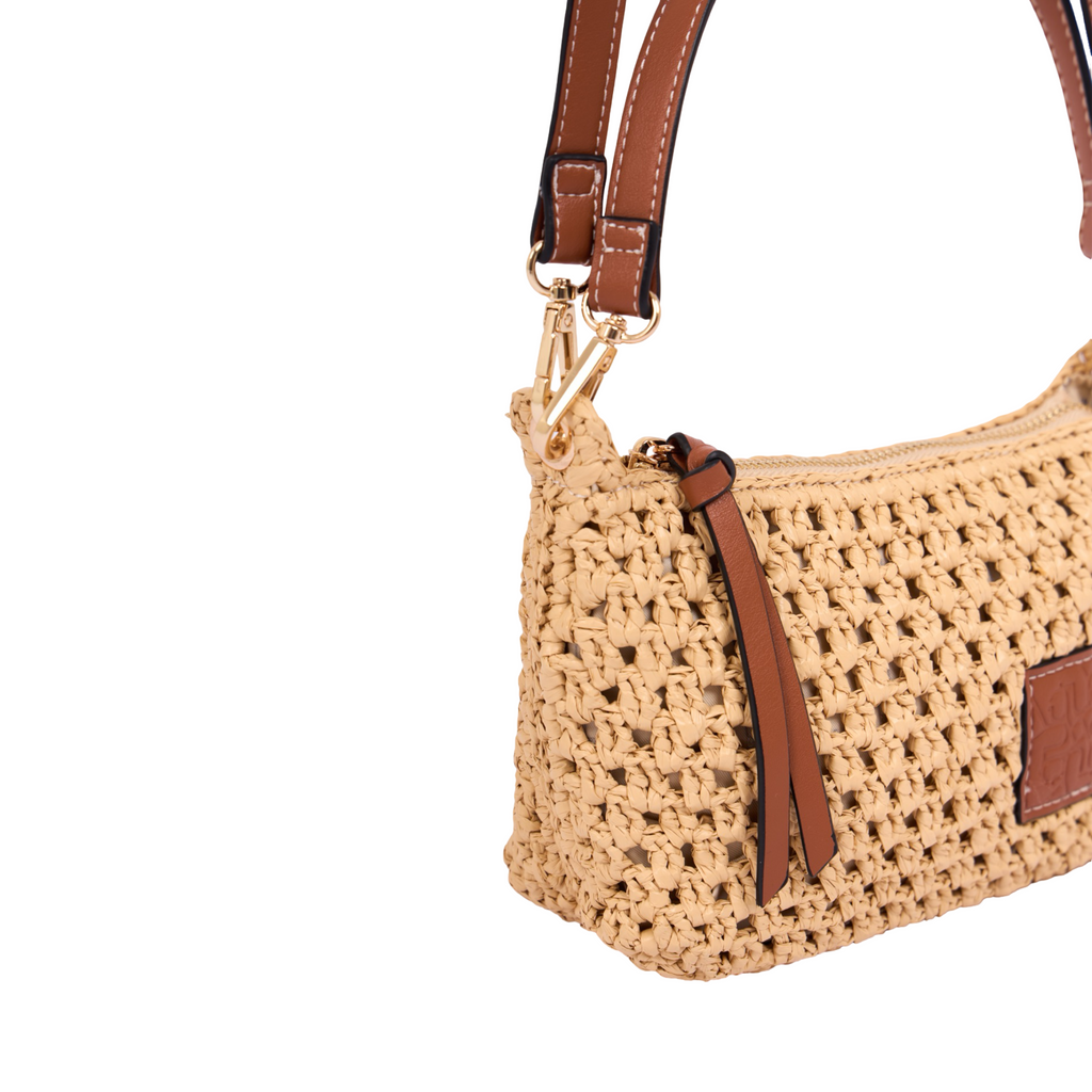 Everyday Earth – Straw Crossbody Bag S – Brown
