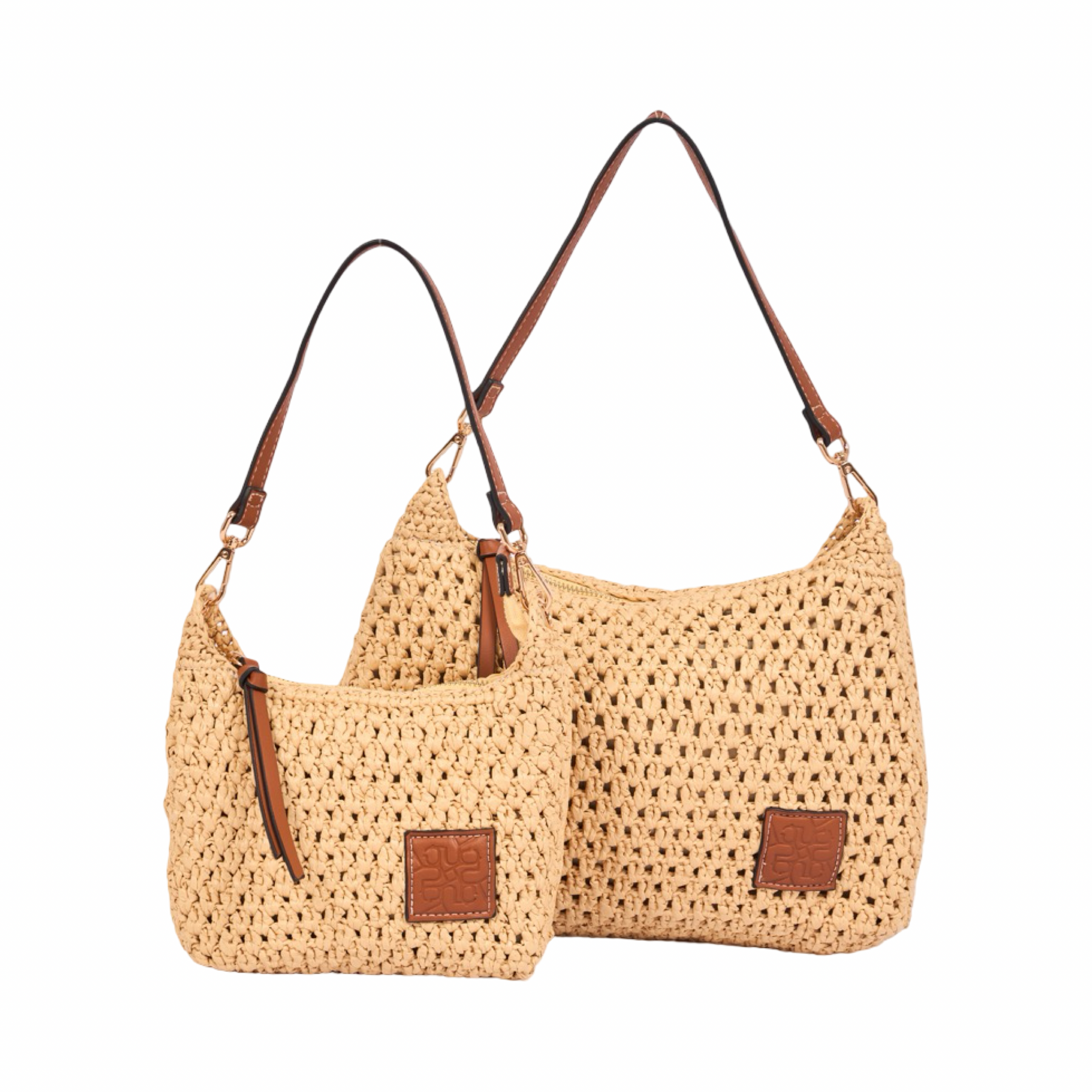 Everyday Earth – Straw Crossbody Bag M – Brown