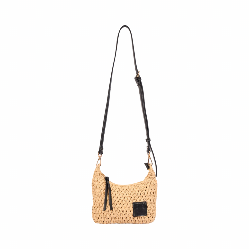 Everyday Earth – Straw Crossbody Bag S – Black