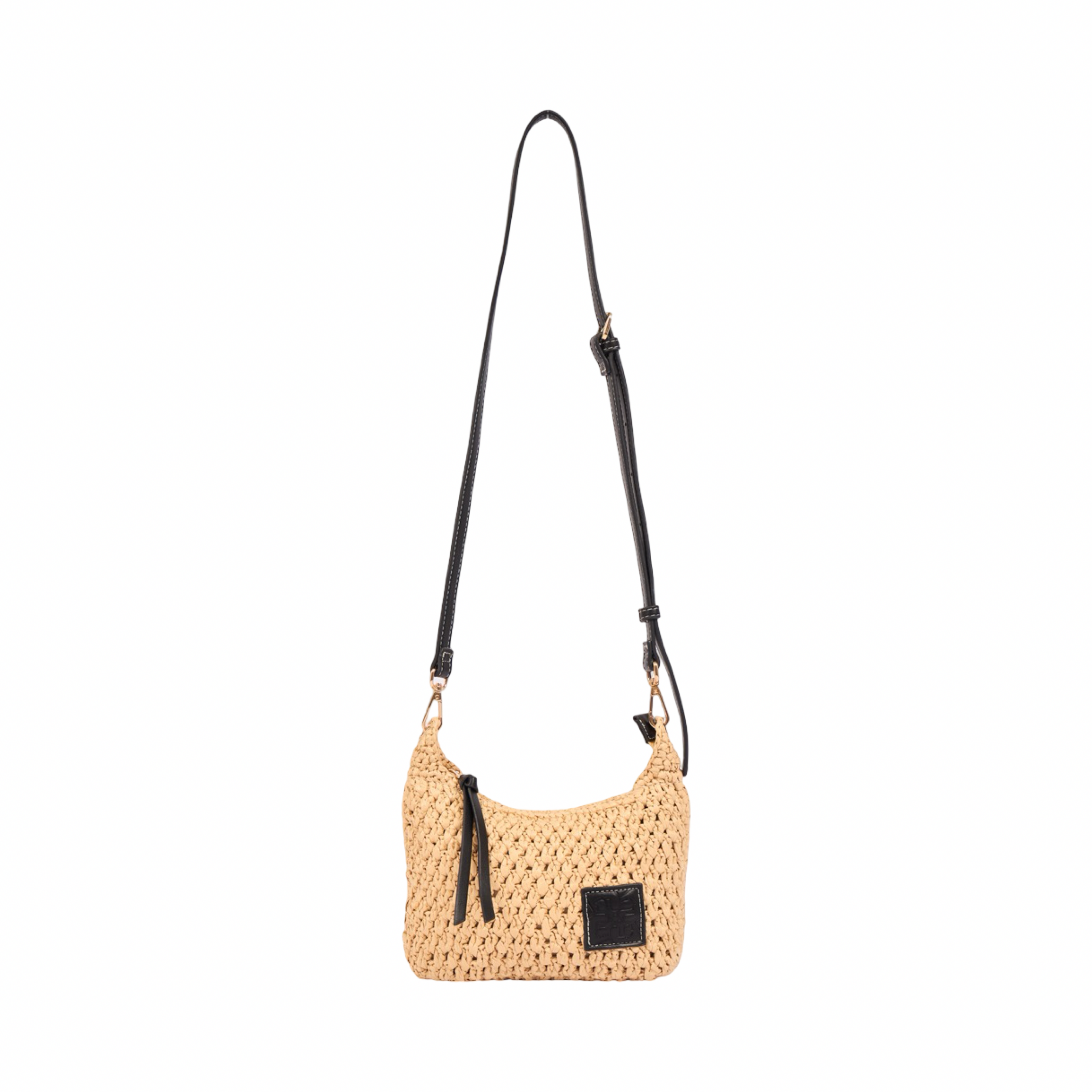 Everyday Earth – Straw Crossbody Bag S – Black