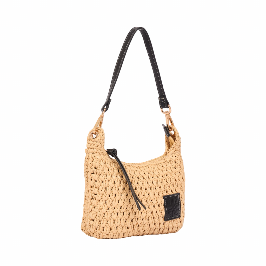 Everyday Earth – Straw Crossbody Bag S – Black