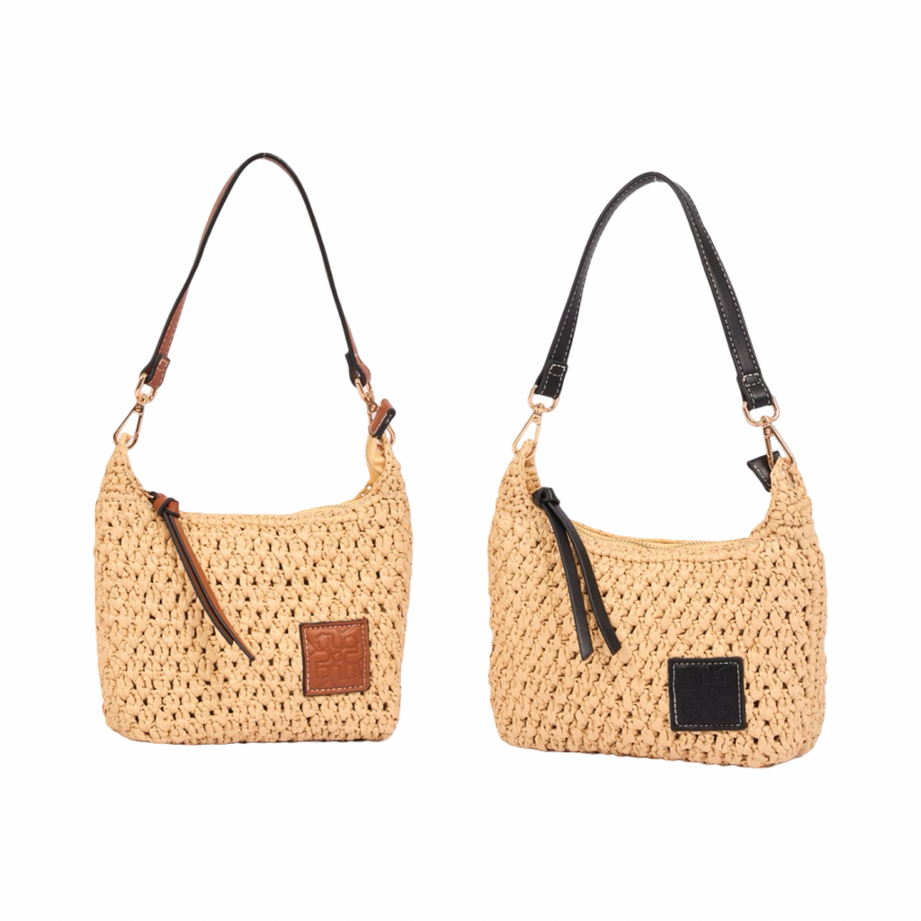 Everyday Earth – Straw Crossbody Bag S – Black