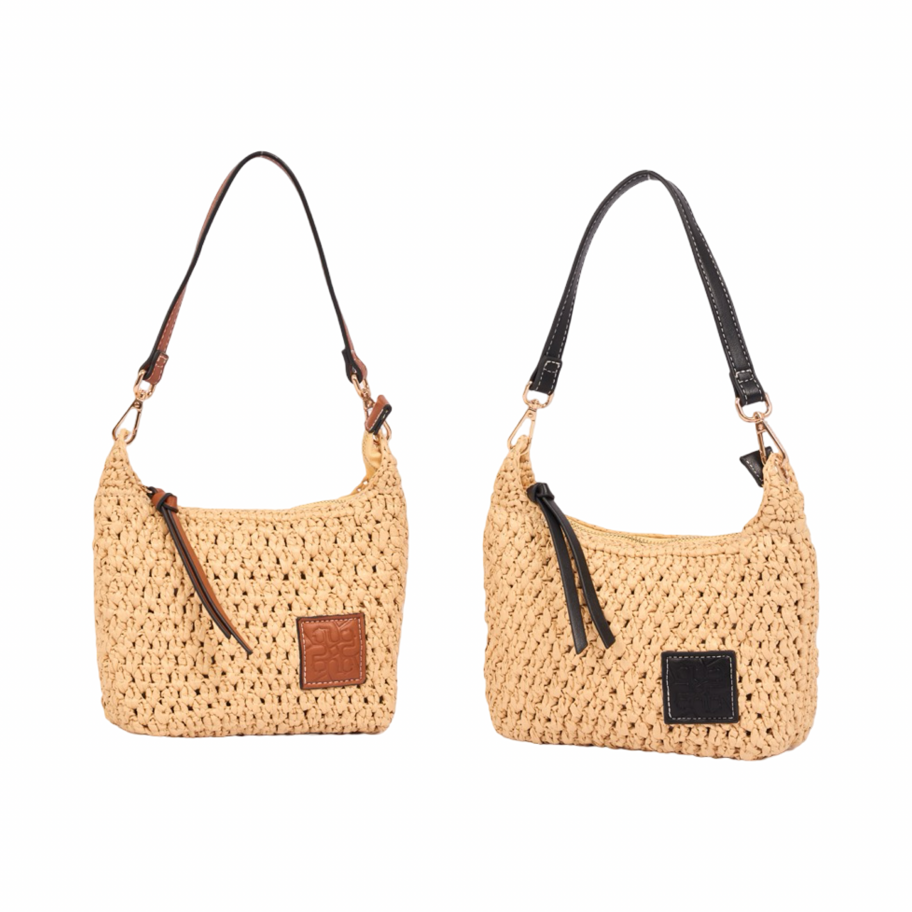 Everyday Earth – Straw Crossbody Bag S – Black