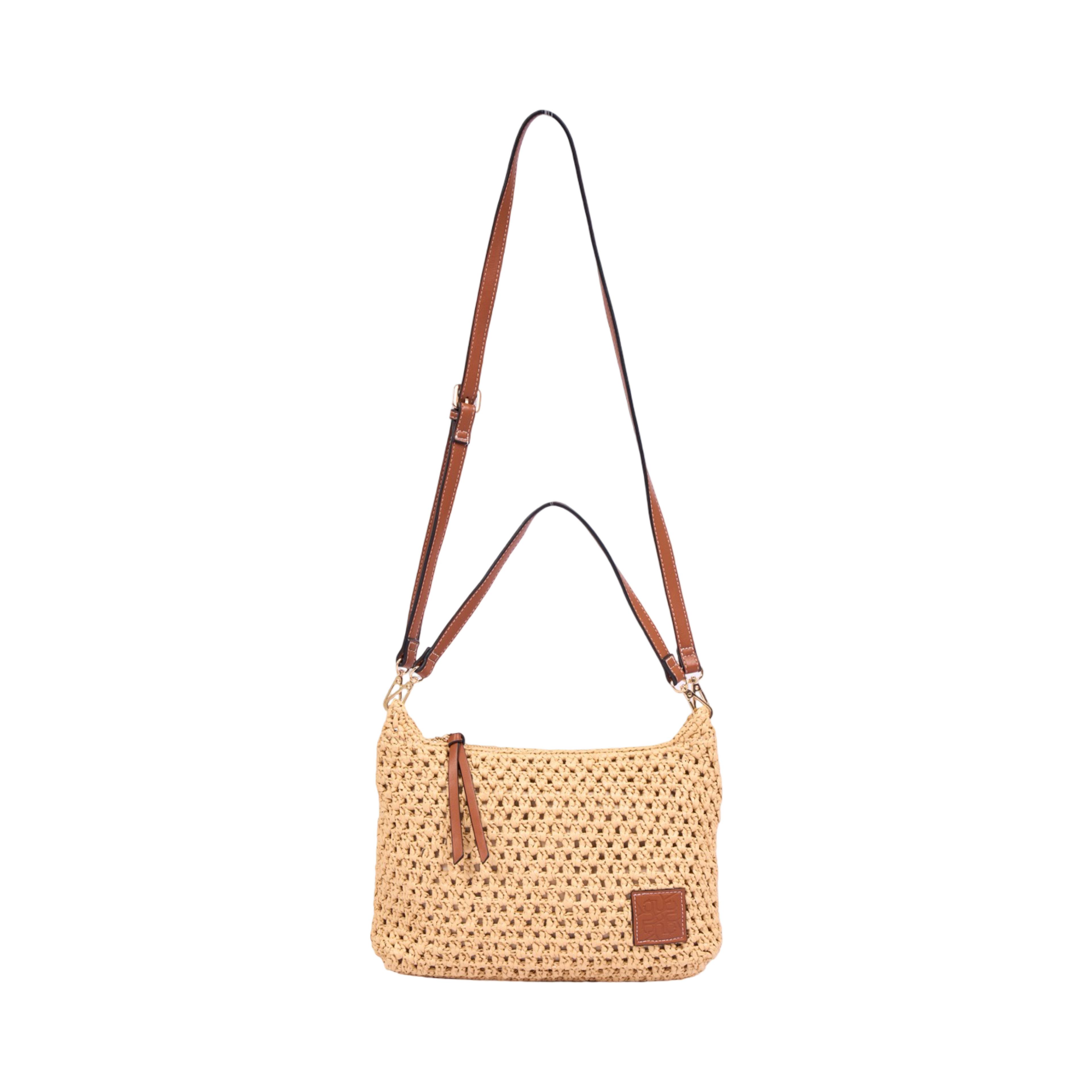 Everyday Earth – Straw Crossbody Bag M – Brown
