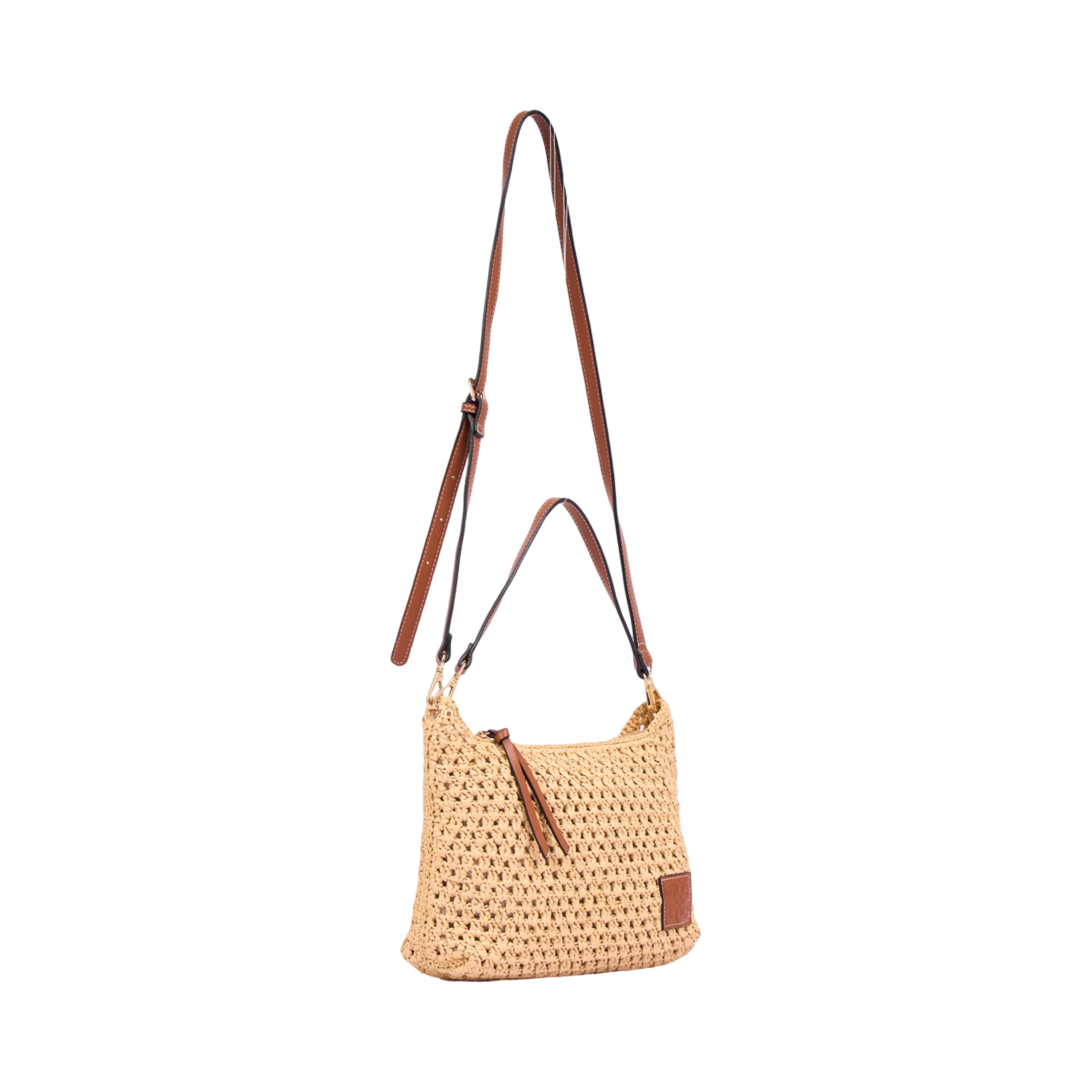Everyday Earth – Straw Crossbody Bag M – Brown