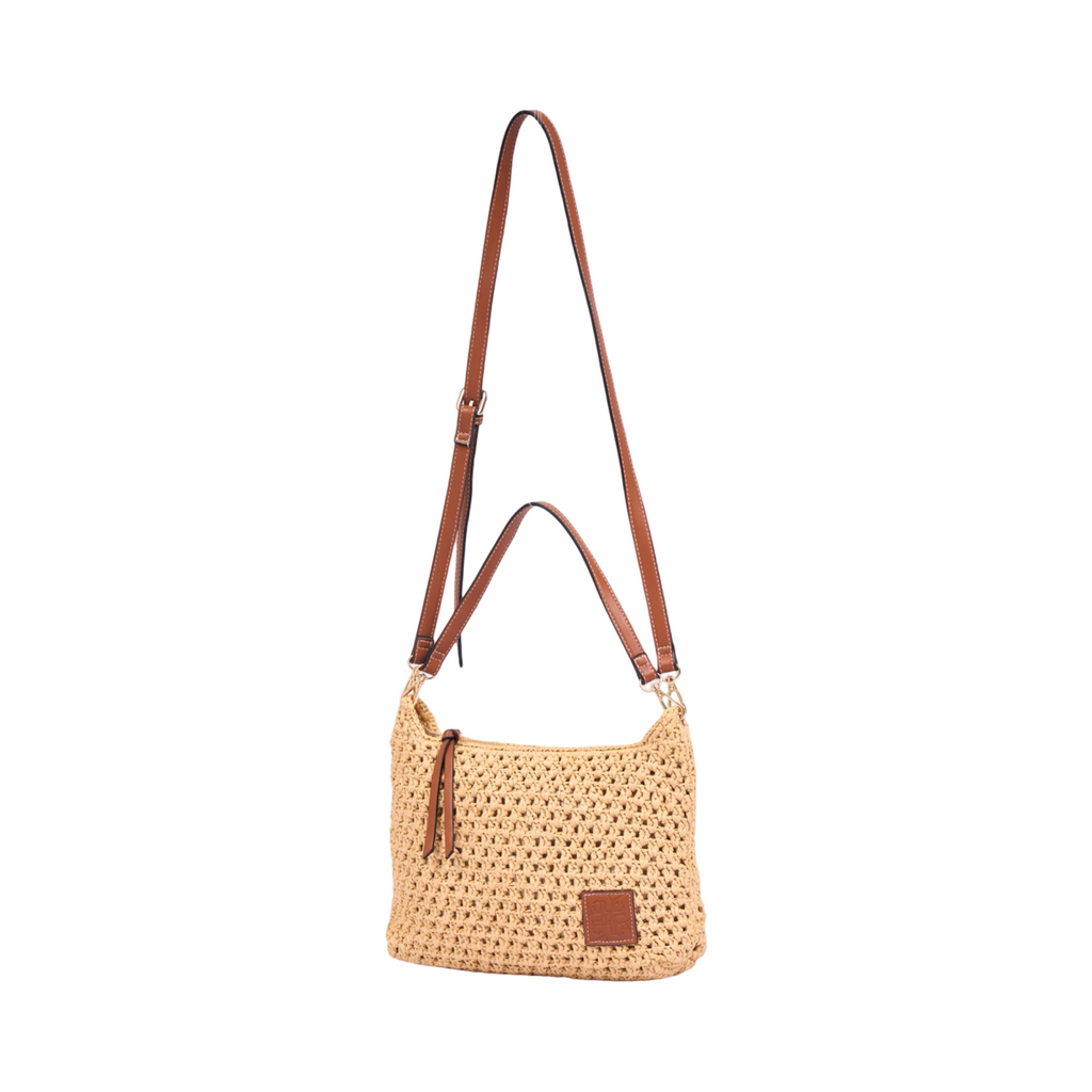 Everyday Earth – Straw Crossbody Bag M – Brown