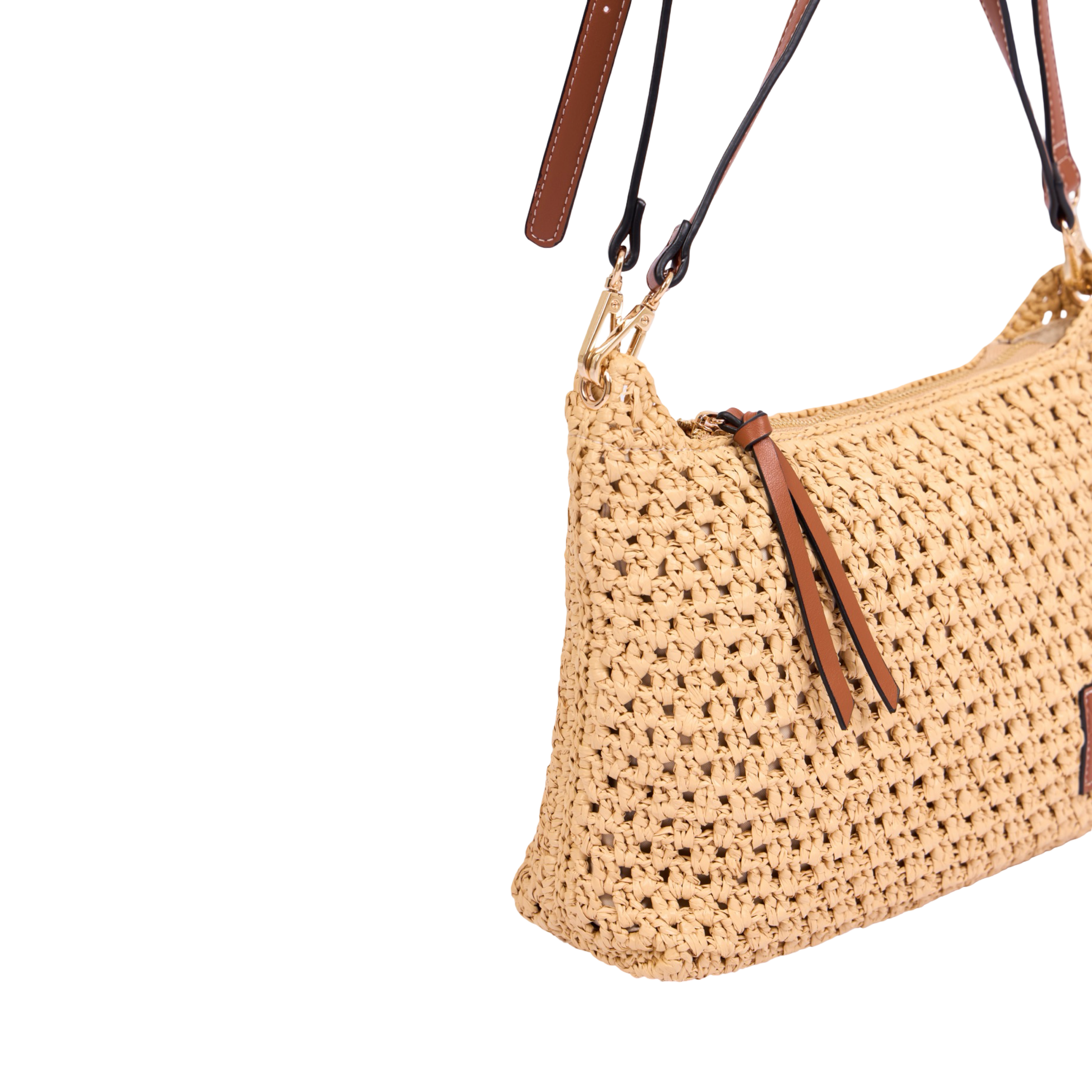 Everyday Earth – Straw Crossbody Bag M – Brown