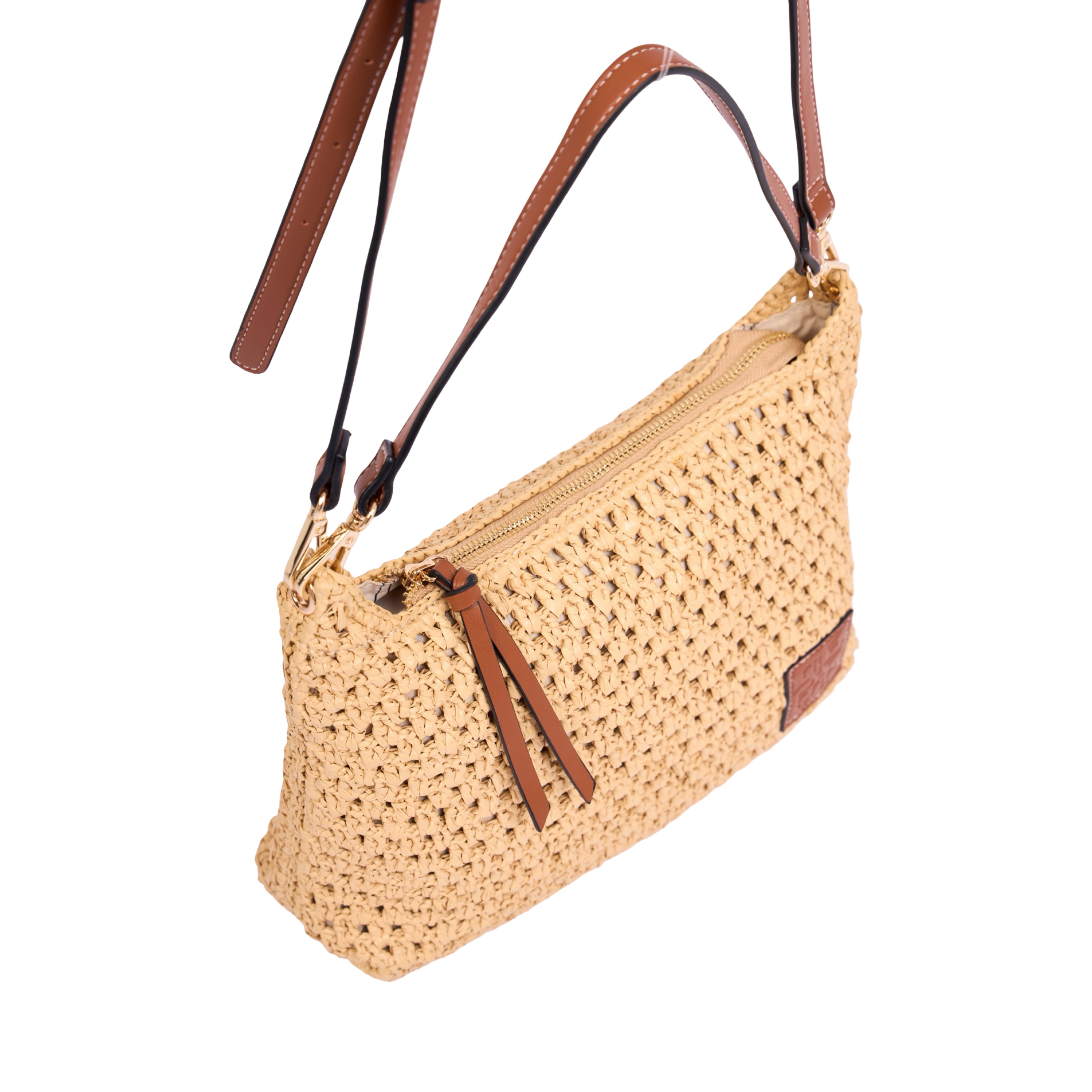 Everyday Earth – Straw Crossbody Bag M – Brown