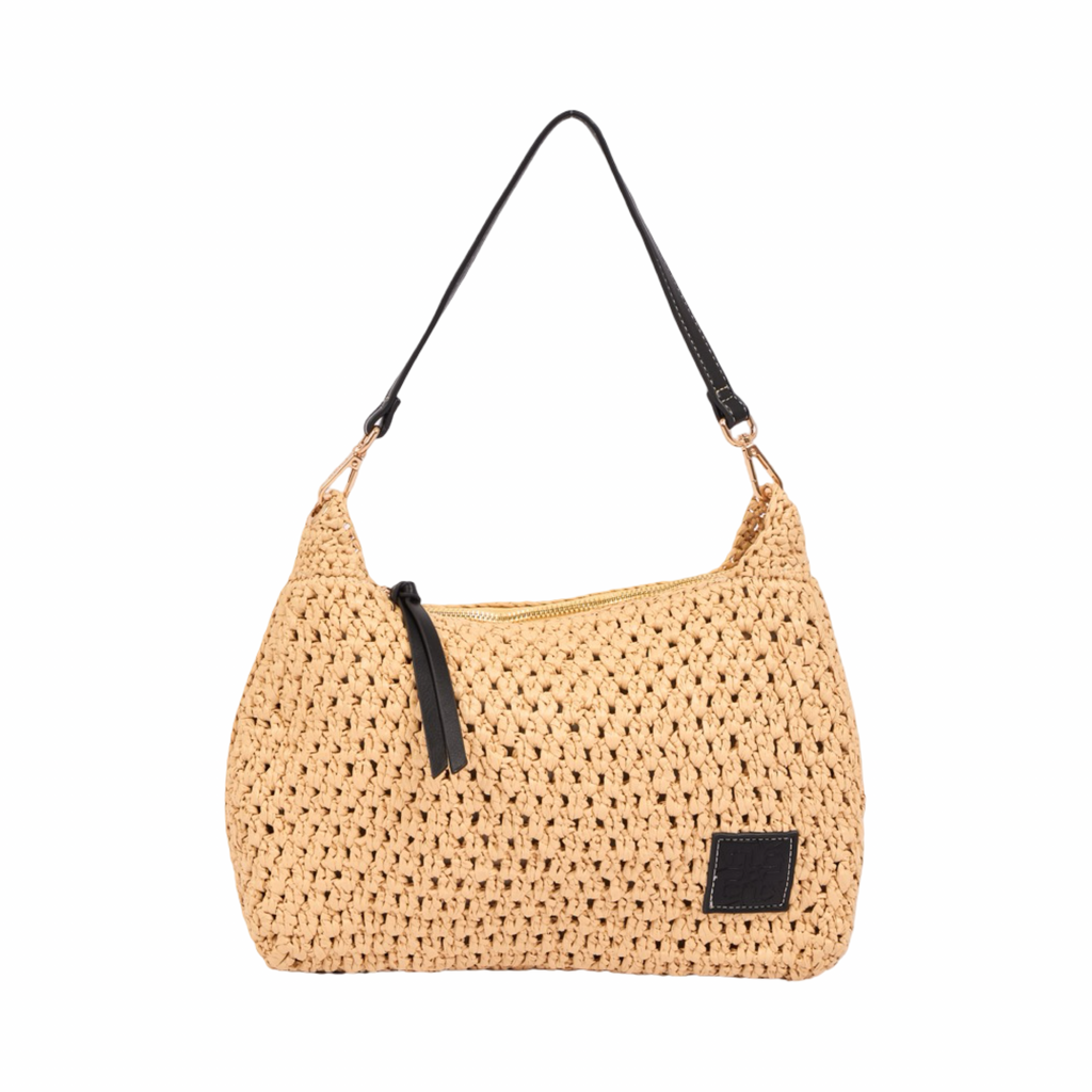 Everyday Earth – Straw Crossbody Bag M – Black