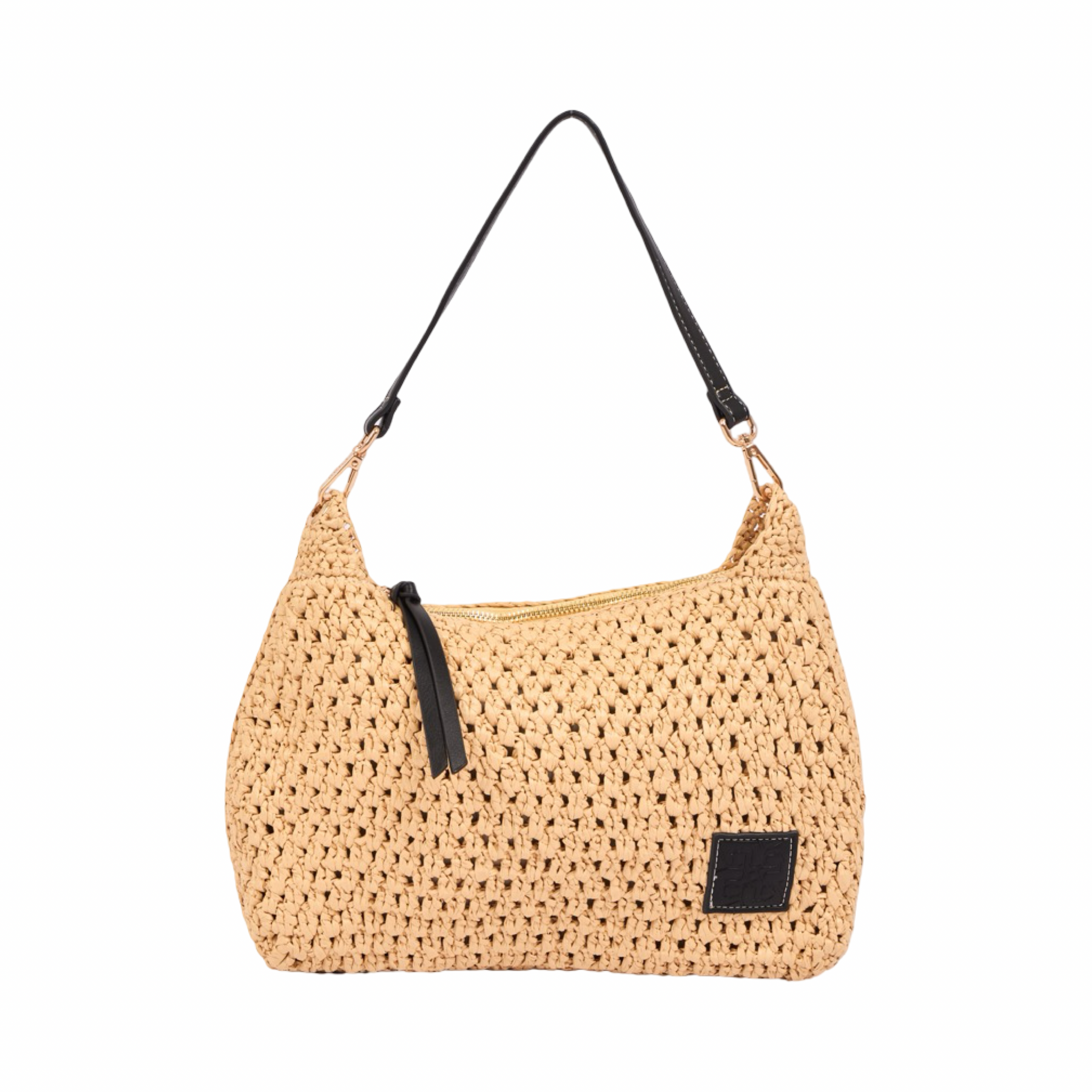 Everyday Earth – Straw Crossbody Bag M – Black