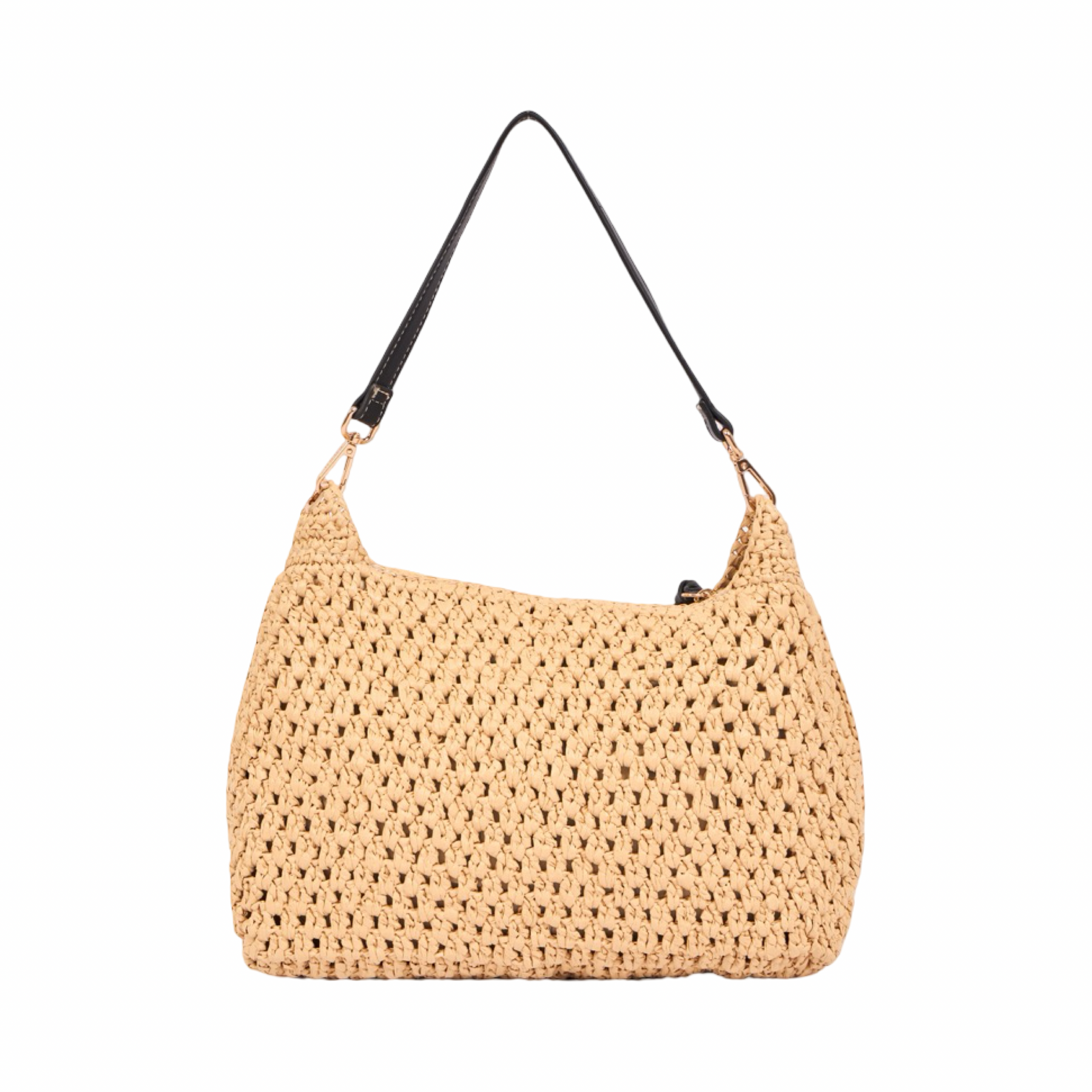Everyday Earth – Straw Crossbody Bag M – Black