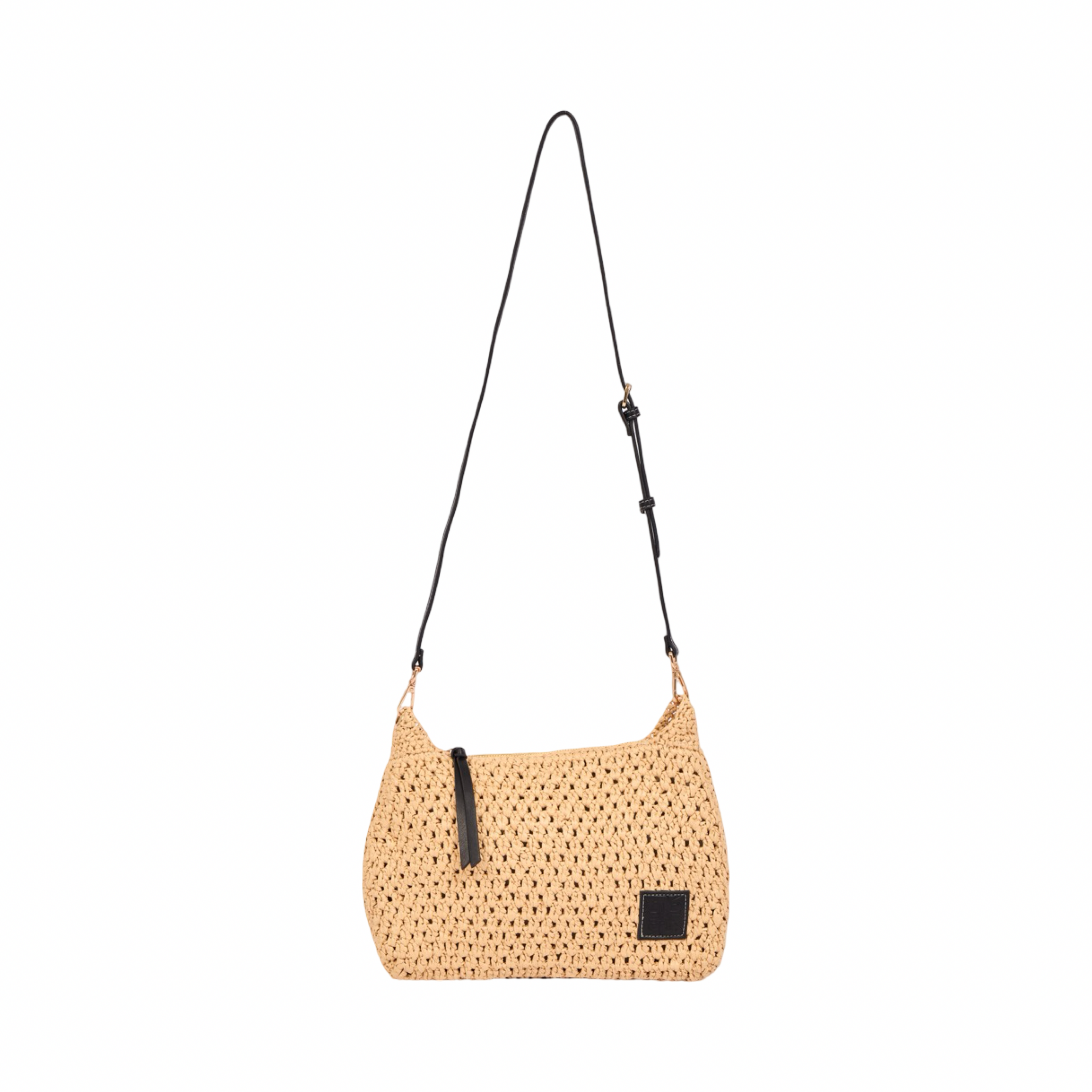 Everyday Earth – Straw Crossbody Bag M – Black