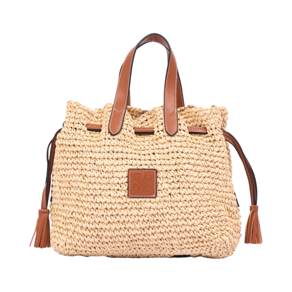 Everyday Earth – Straw Bucket Shoulder Bag – Brown