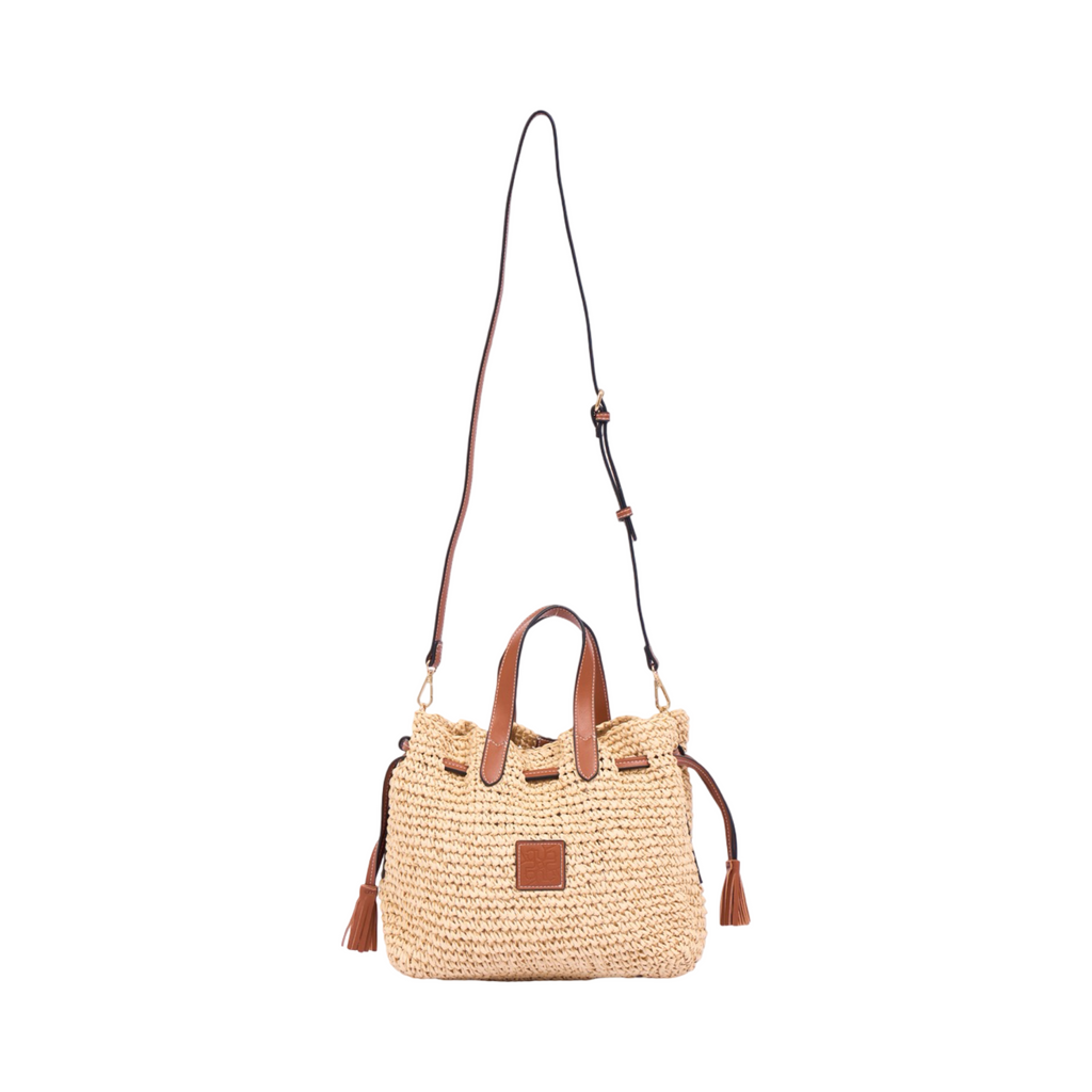 Everyday Earth – Straw Bucket Shoulder Bag – Brown