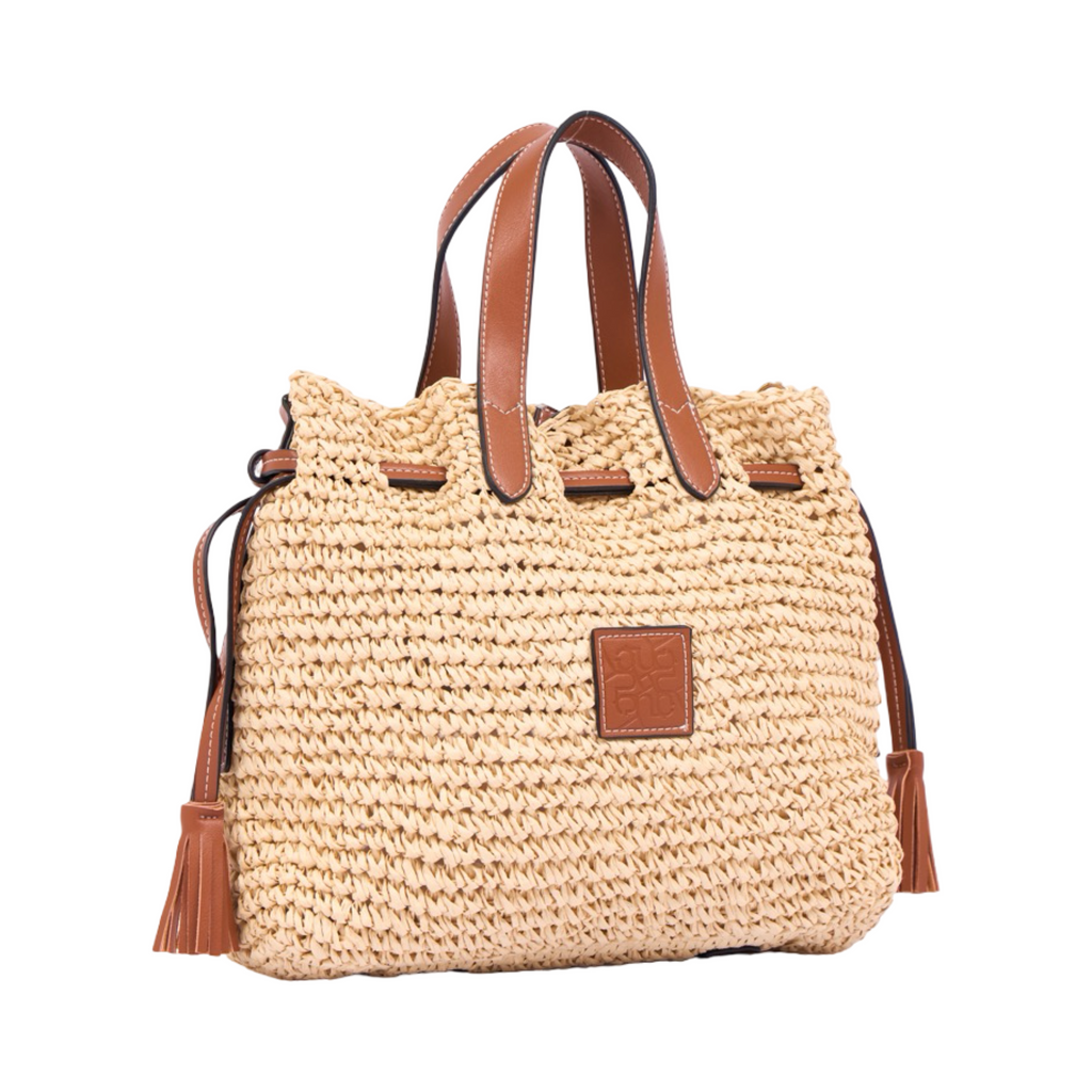 Everyday Earth – Straw Bucket Shoulder Bag – Brown