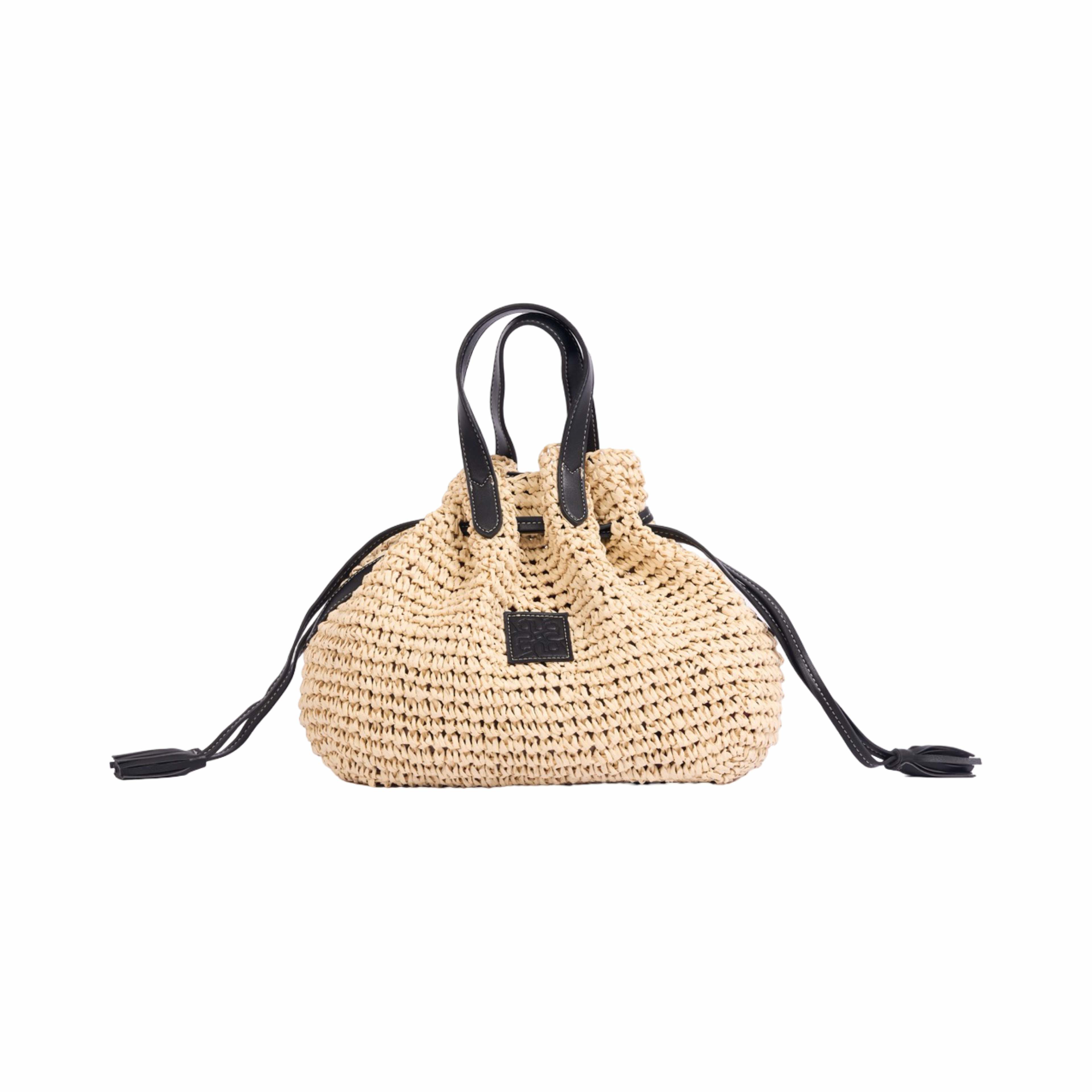 Artisan Vovage – Straw Bucket Shoulder Bag – Black