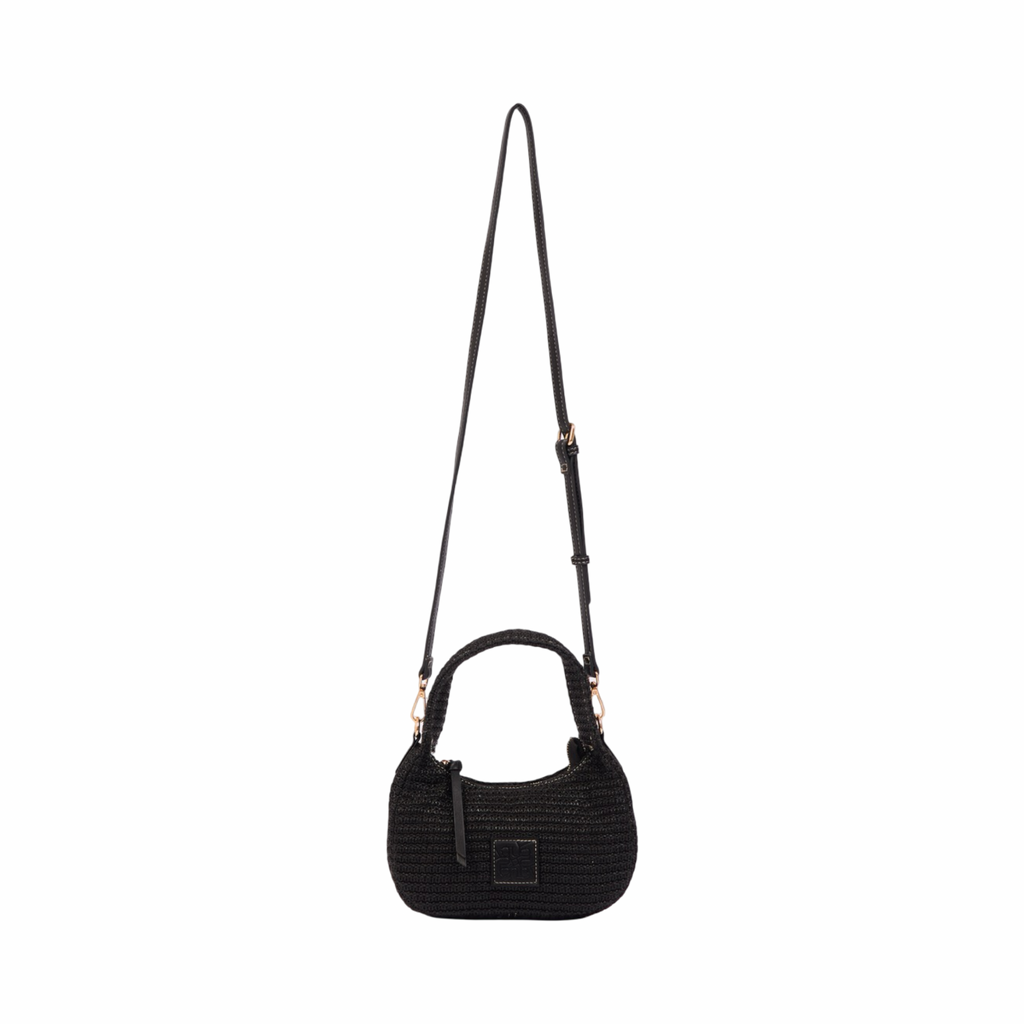 Everyday Earth – Straw Shoulder Bag – Black