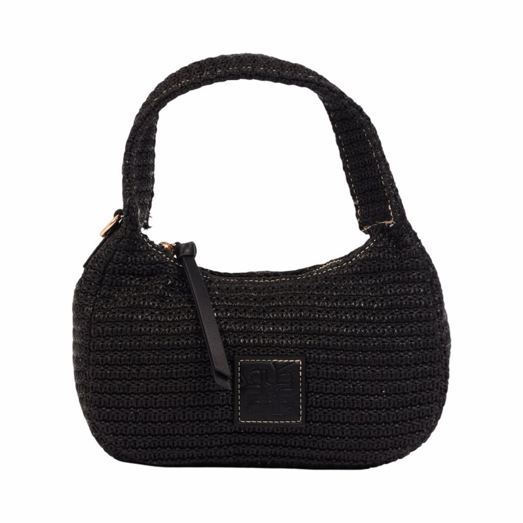 Everyday Earth – Straw Shoulder Bag – Black
