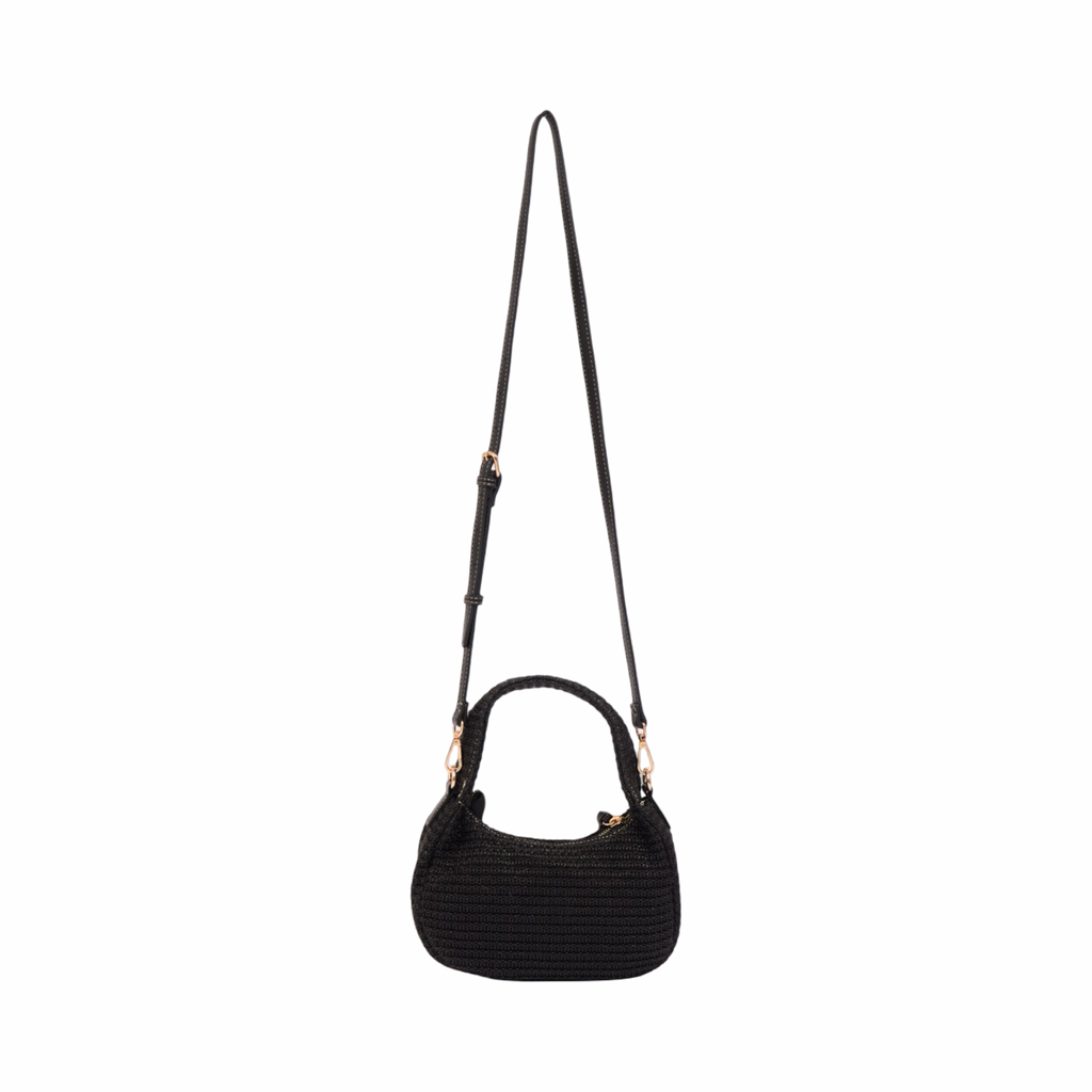 Everyday Earth – Straw Shoulder Bag – Black