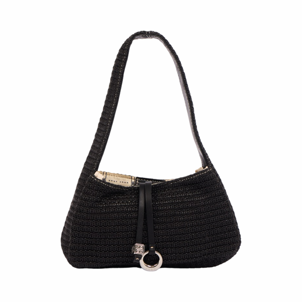 Everyday Earth – Straw Hobo Bag – Black