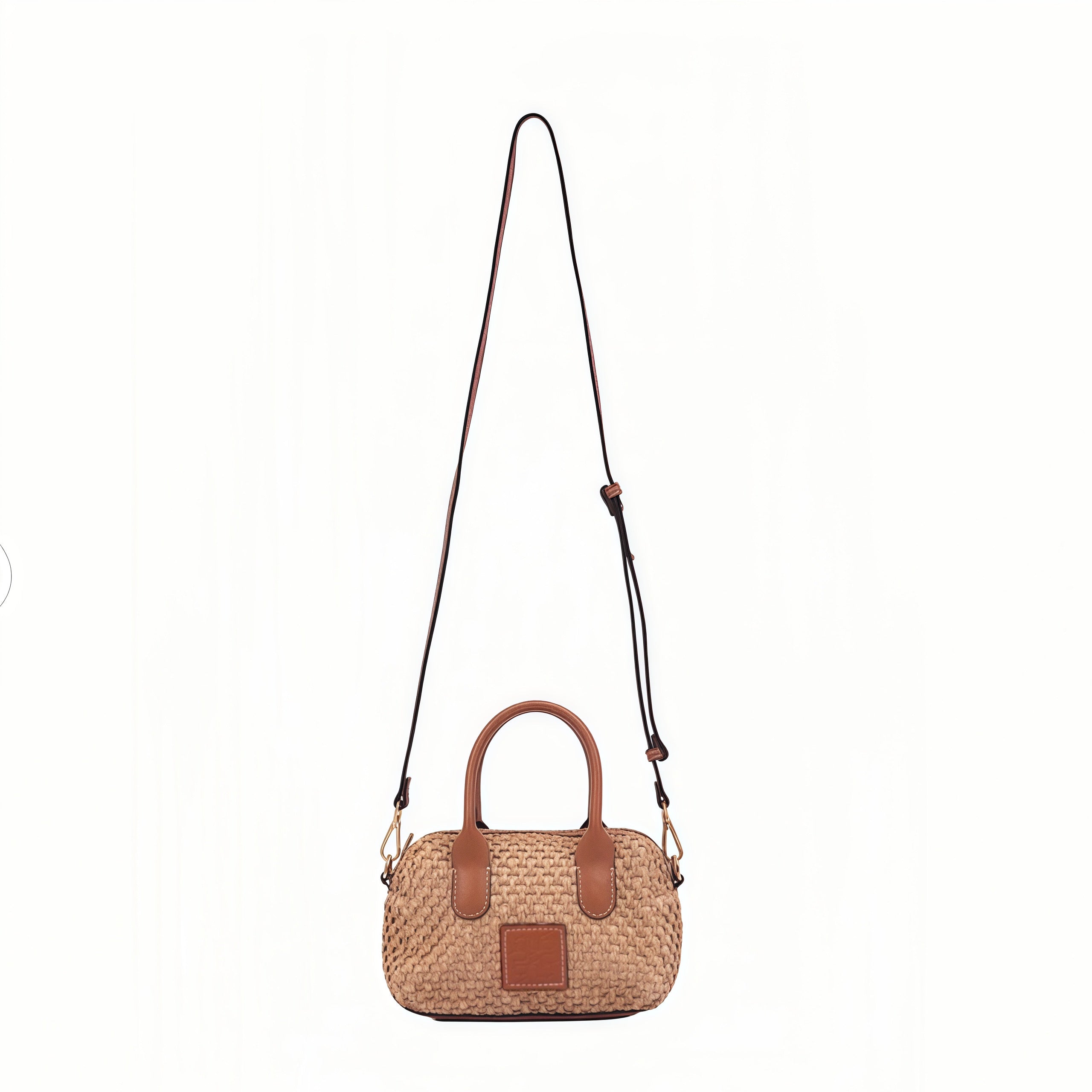 Everyday Earth – Straw Mini Boston Crrossbody S – Brown
