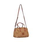 Artisan Vovage – Straw Boston Shoulder Bag M – Brown